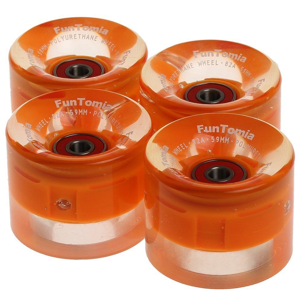 FunTomia Miniskateboard FunTomia 4x Miniboard/Skateboard LED Rollen 59x45mm Härtegrad 82A