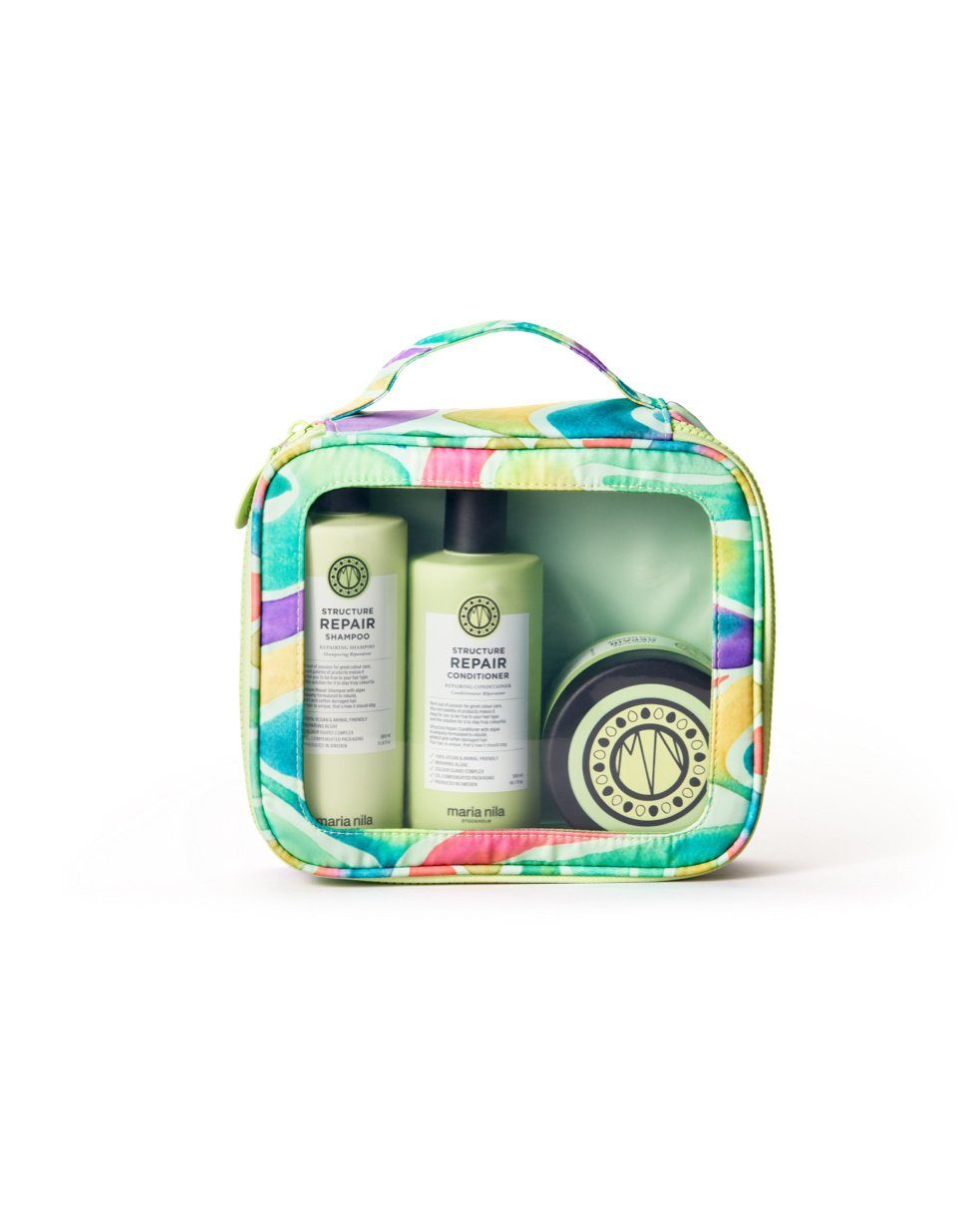 Maria Nila Haarpflege-Set Beauty Bag Structure Repair, Geschenkset, 3-tlg., Shampoo + Conditioner + Maske, für geschädigte, trockene und chemisch behandelte Haare