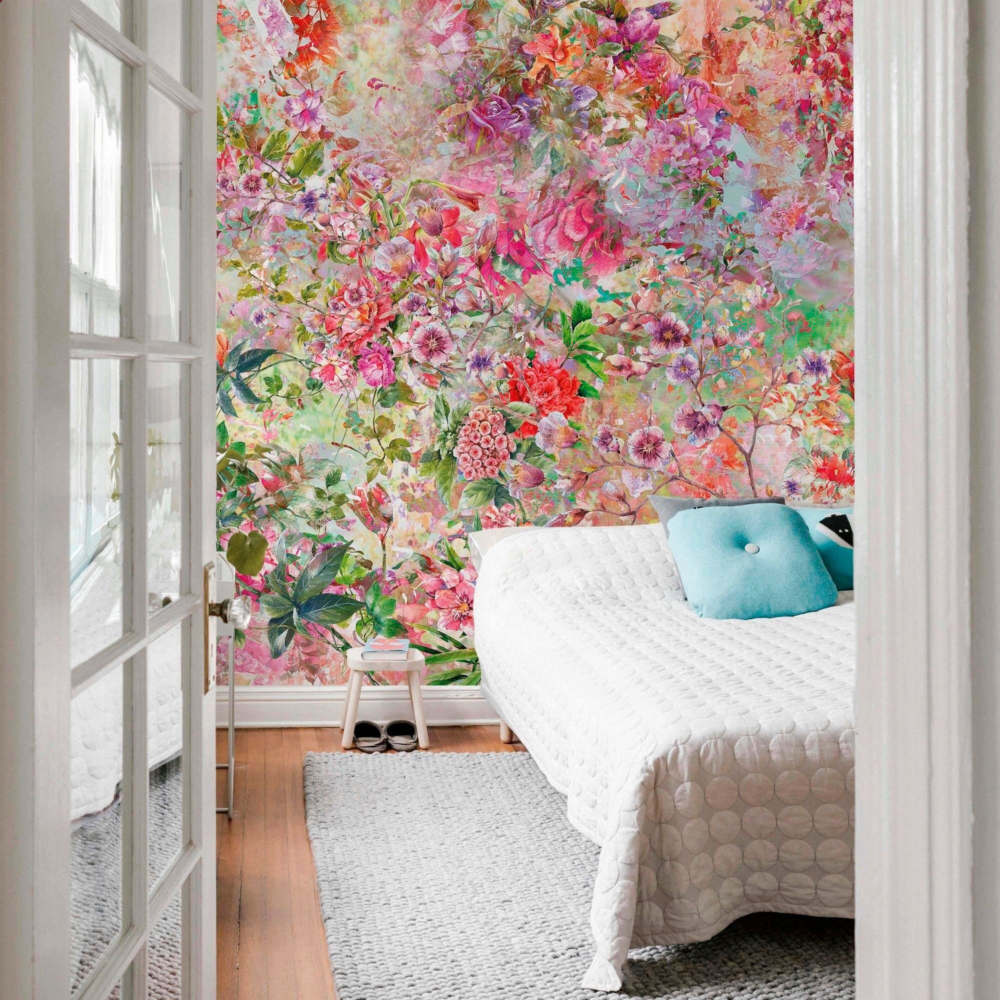 living walls Fototapete Flower Power, glatt, abstrakt, naturalistisch, Motiv, Tapete Natur Tapeten Wohnzimmer Schlafzimmer Küche Flur Design Optik