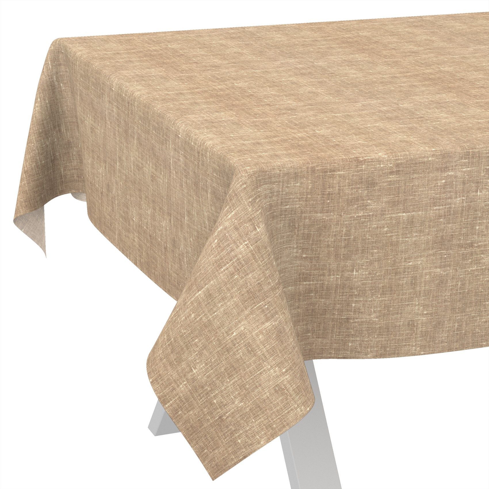 ANRO Tischdecke Alica Leinen Melliert Tischwäsche (Einzelstück 1-tlg), wasserabweisend Melliert Sandbraun 100x140cm