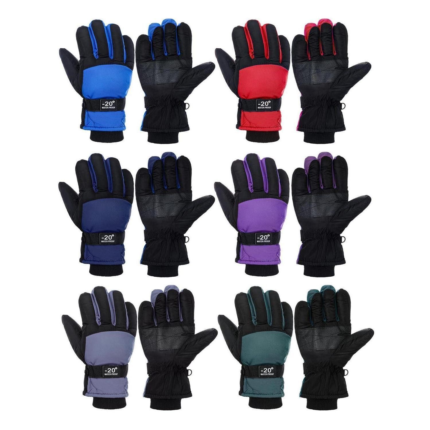 LuxusKollektion Skihandschuhe Kinder Skihandschuhe 6 Paar 8-12 Jahre (6-St)