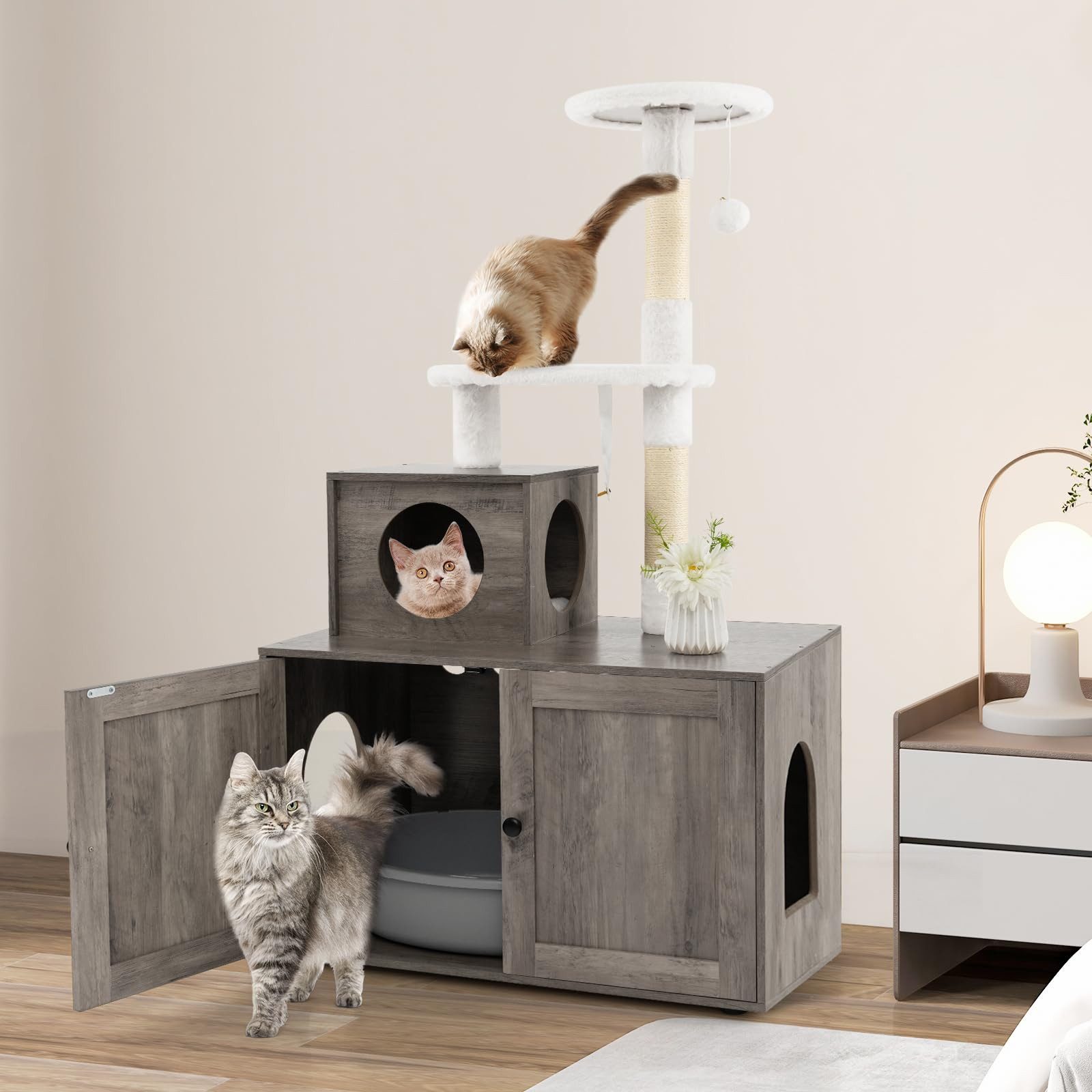 COSTWAY Kratzbaum Katzenschrank, Katzenhaus mit Eingang, günstig online kaufen