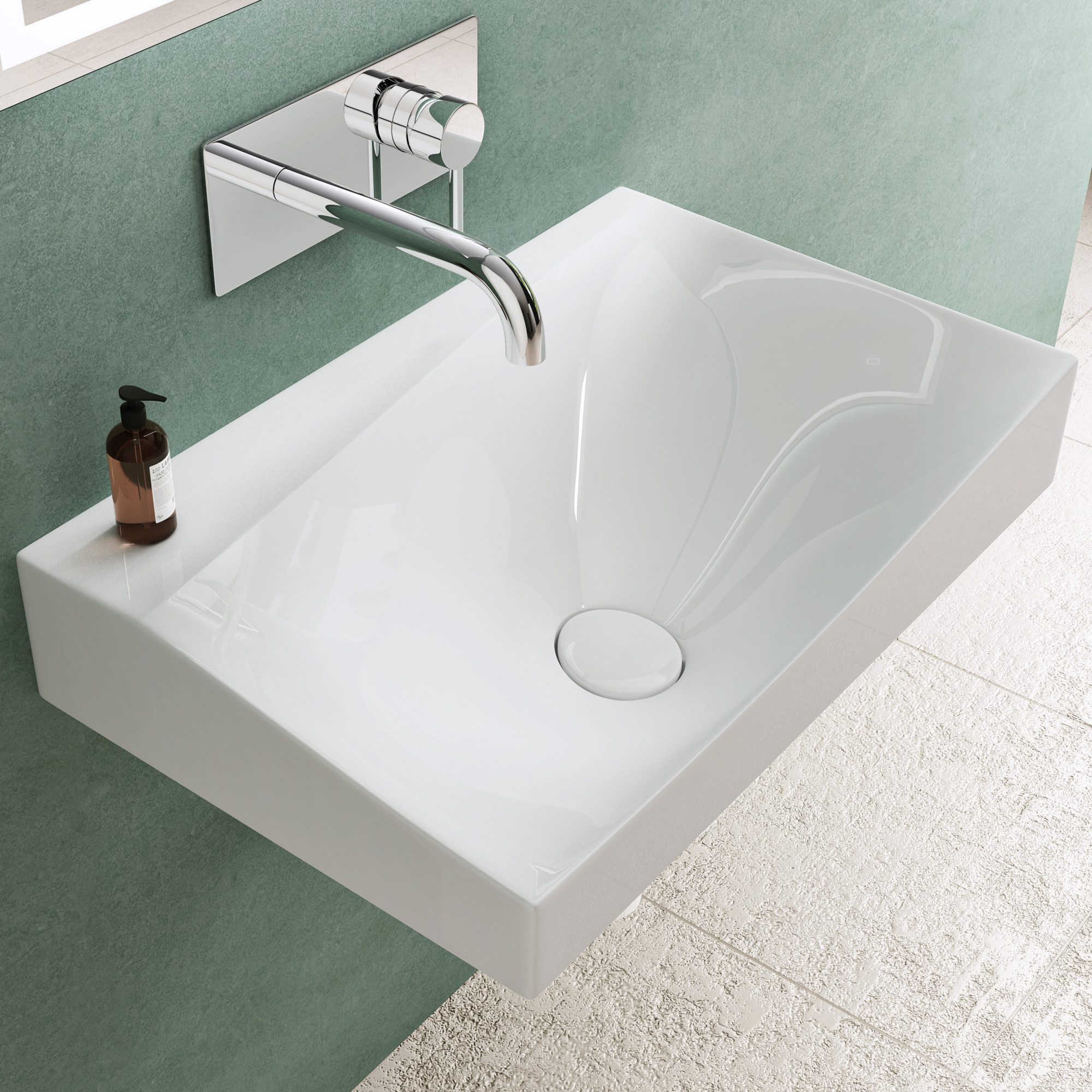 Mai & Mai Aufsatzwaschbecken Hänge-Waschbecken Weiß günstig online kaufen