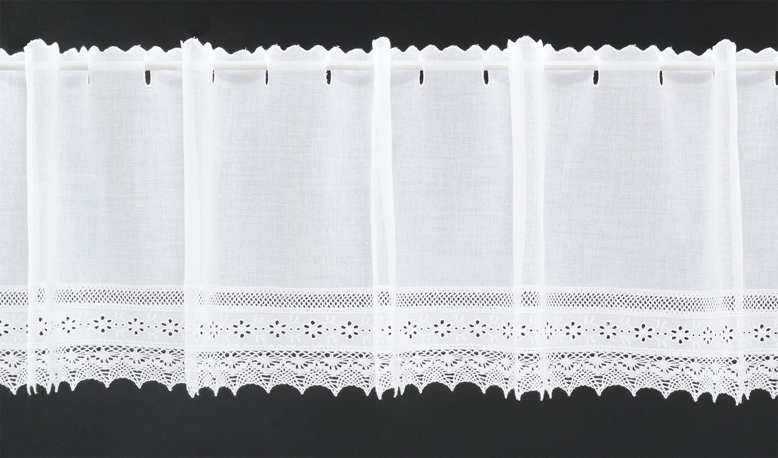 Gardinen Kranzusch Scheibengardine Batist Häkelspitze, Stangendurchzug, tra günstig online kaufen