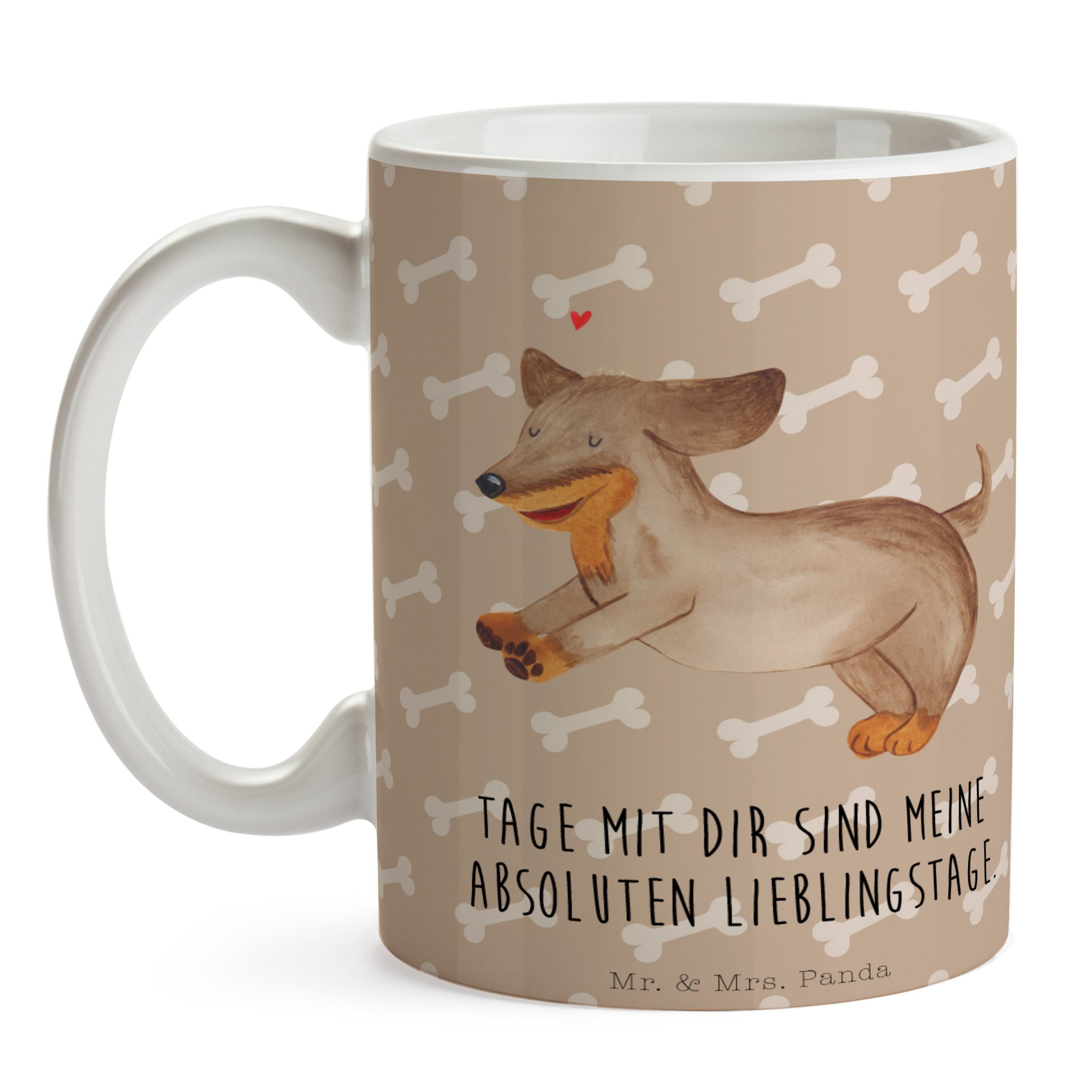 Panda Dackel Tasse Mr. Mrs. Sp, Tierliebhaber, - Tasse - Geschenk, Hundeglück Hund Keramik fröhlich &