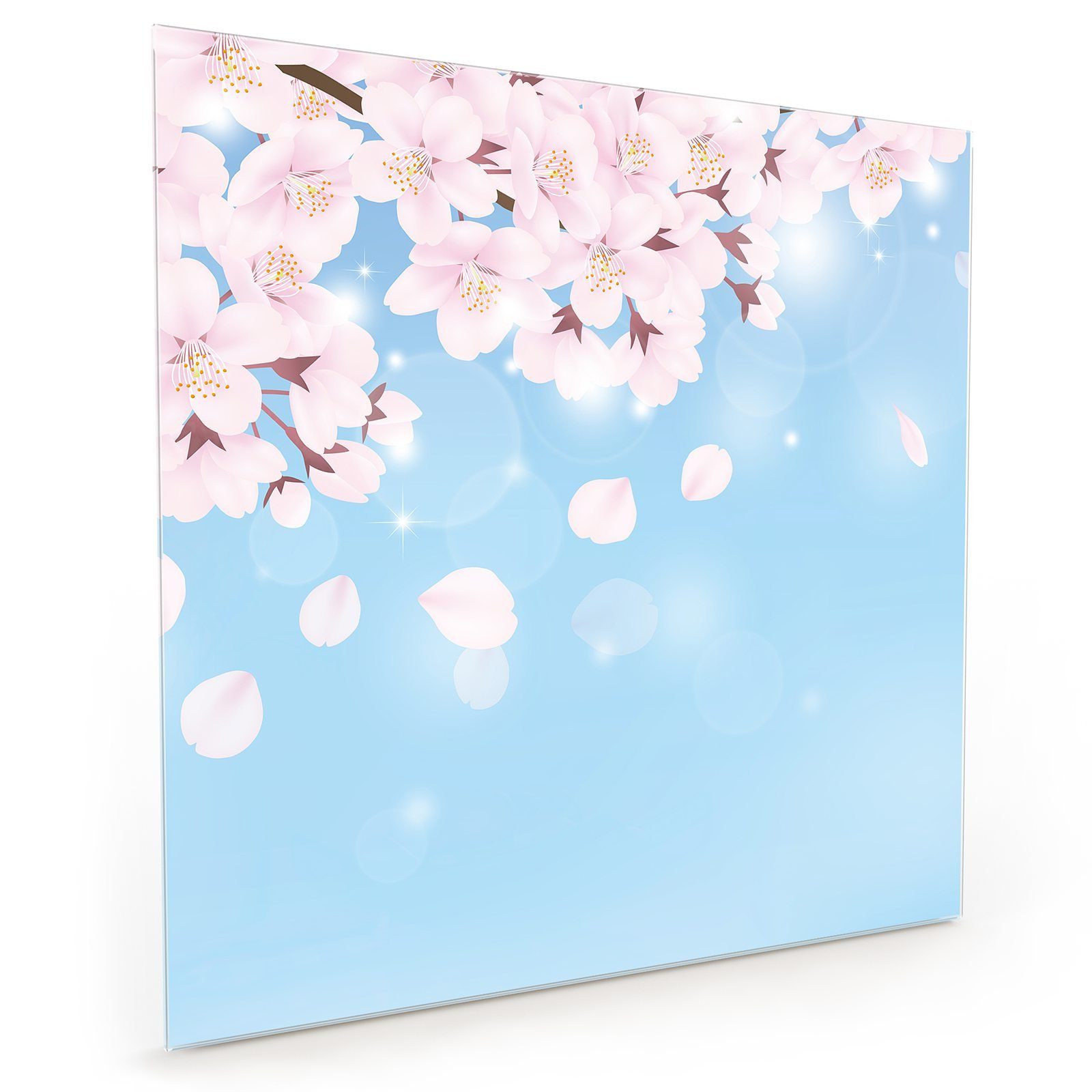 Küchenrückwand Primedeco Spritzschutz mit Glas Motiv Küchenrückwand Kirschblüte