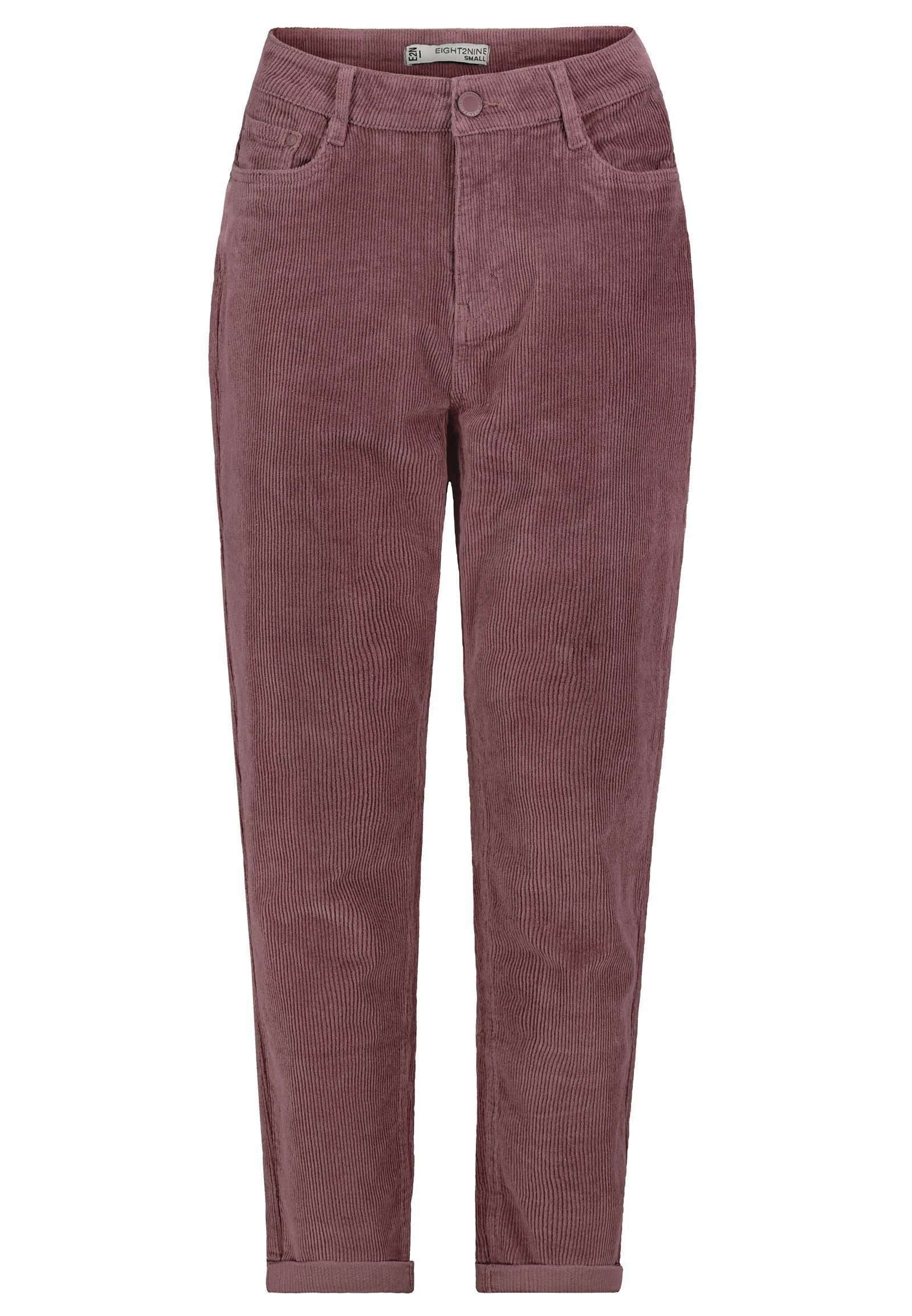 Stoffhose Damen Kordhose MOM Fit mit Aufschlag