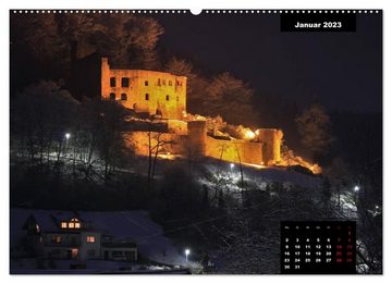 CALVENDO Wandkalender Burgbeleuchtung im Odenwald (Premium, hochwertiger DIN A2 Wandkalender 2023, Kunstdruck in Hochglanz)