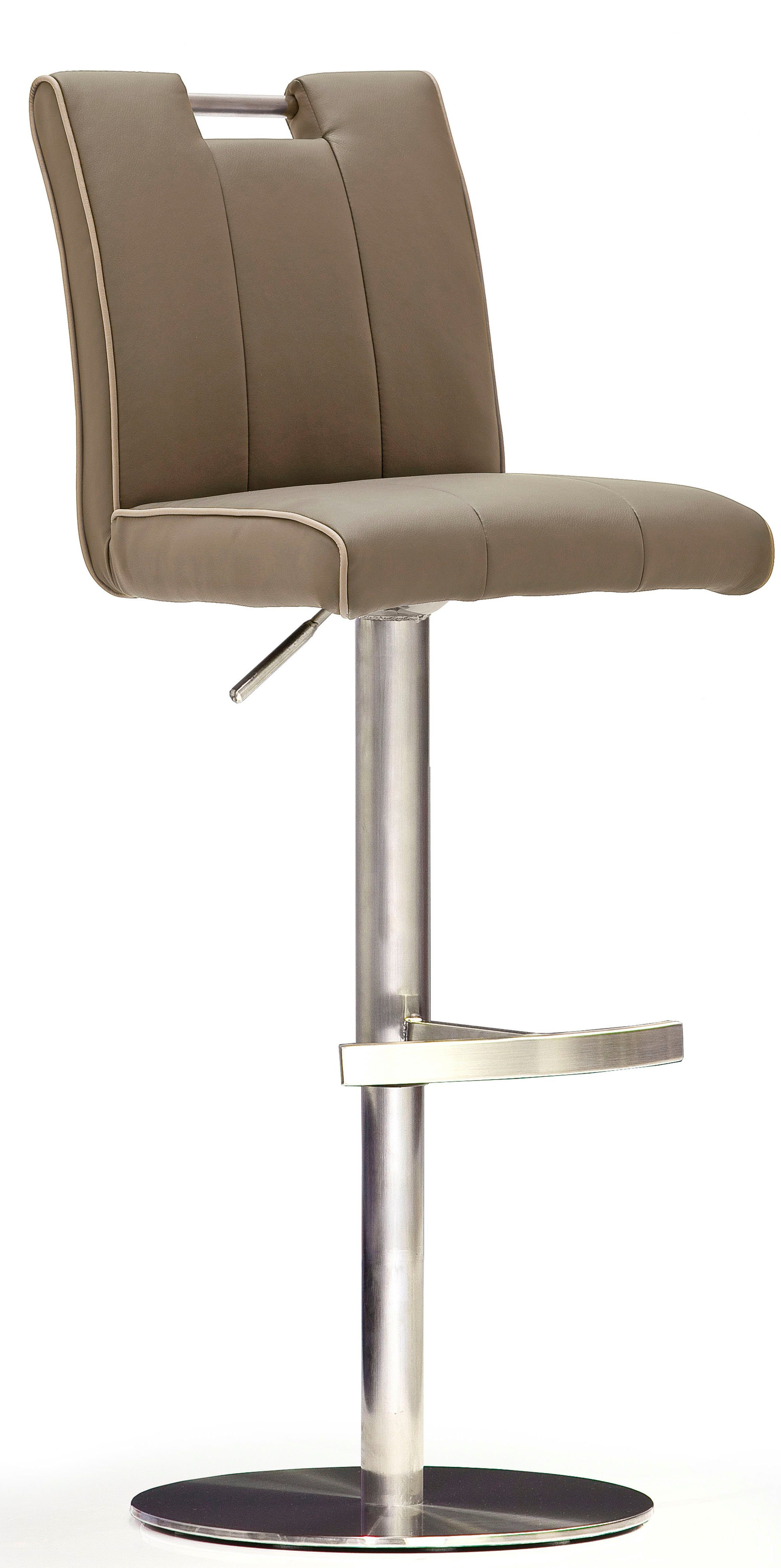 MCA furniture Bistrostuhl BARBECOOL Barhocker Bistrostuhl Tresenhocker, mit Rückenlehne, Bodenplatte rund, 360° drehbar, Sitzhöhe von 55-80cm