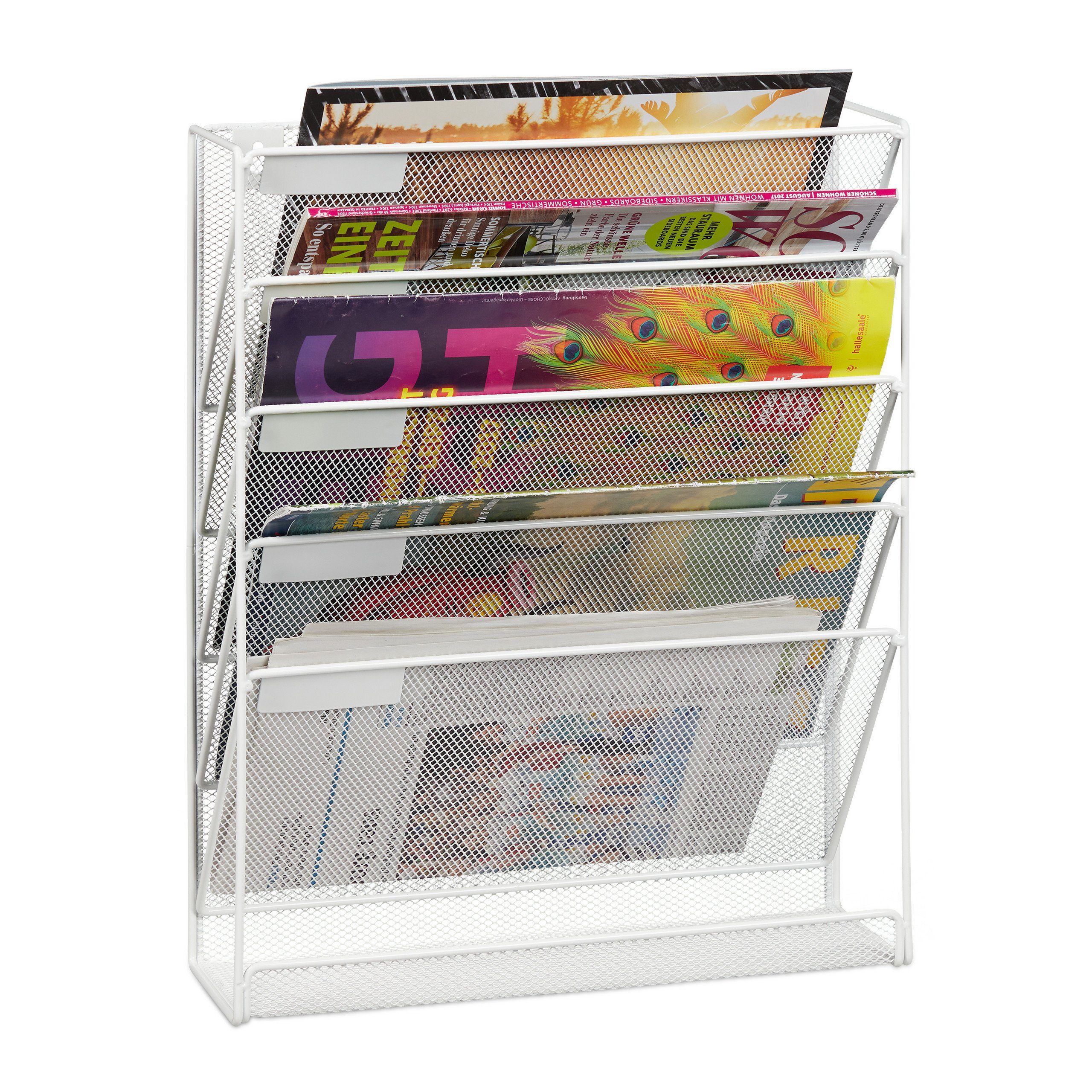 relaxdays Zeitungsständer Zeitschriftenhalter Wand günstig online kaufen