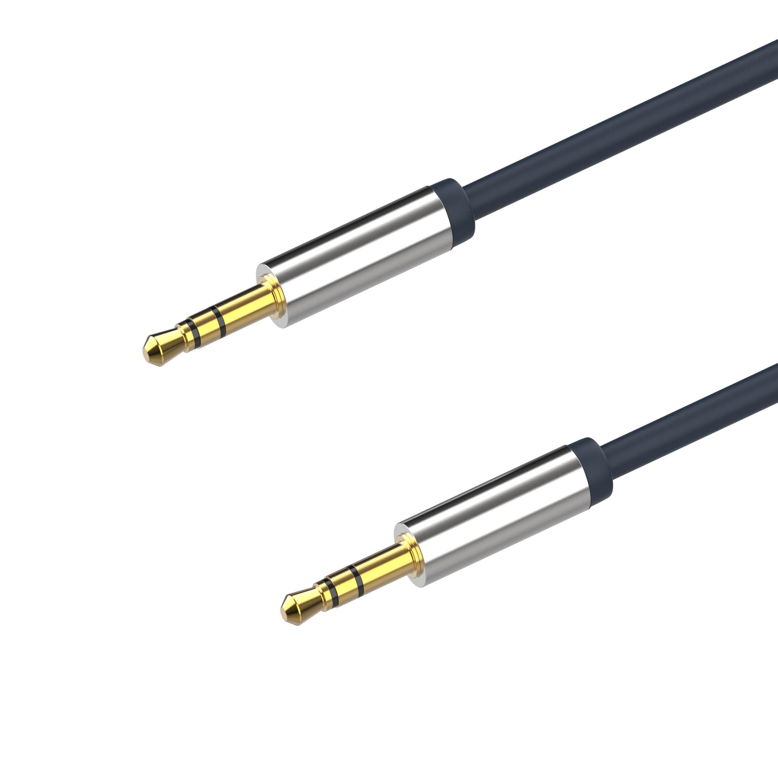 Flexline® 3,5mm Klinken-Kabel 2x Stecker, AUX, 0,75m Audio-Kabel, (75,00 cm)