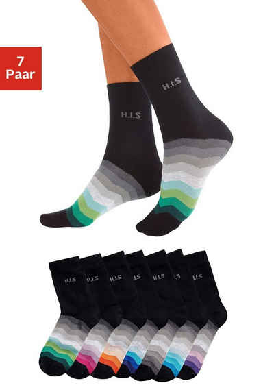 H.I.S Basicsocken (Set, 7-Paar) mit schwarzem Schaft