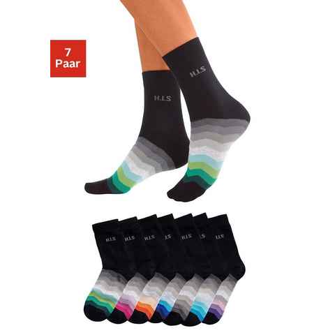 H.I.S Basicsocken (Set, 7-Paar) mit schwarzem Schaft