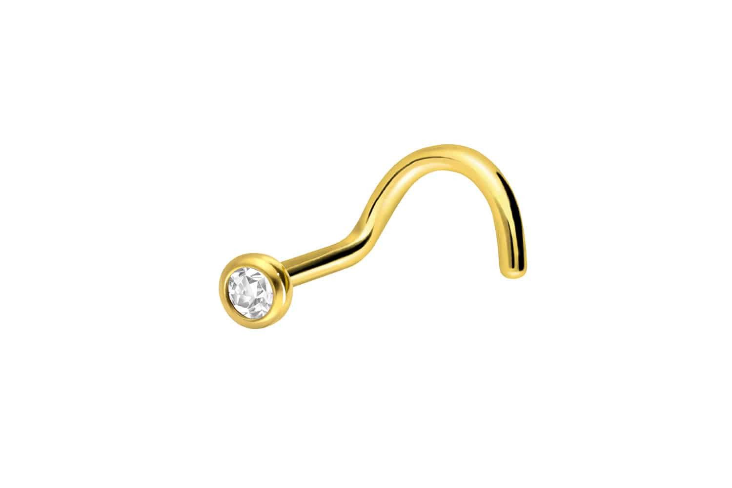 Nasenpiercing Titan Nasenstecker Spirale KRISTALL