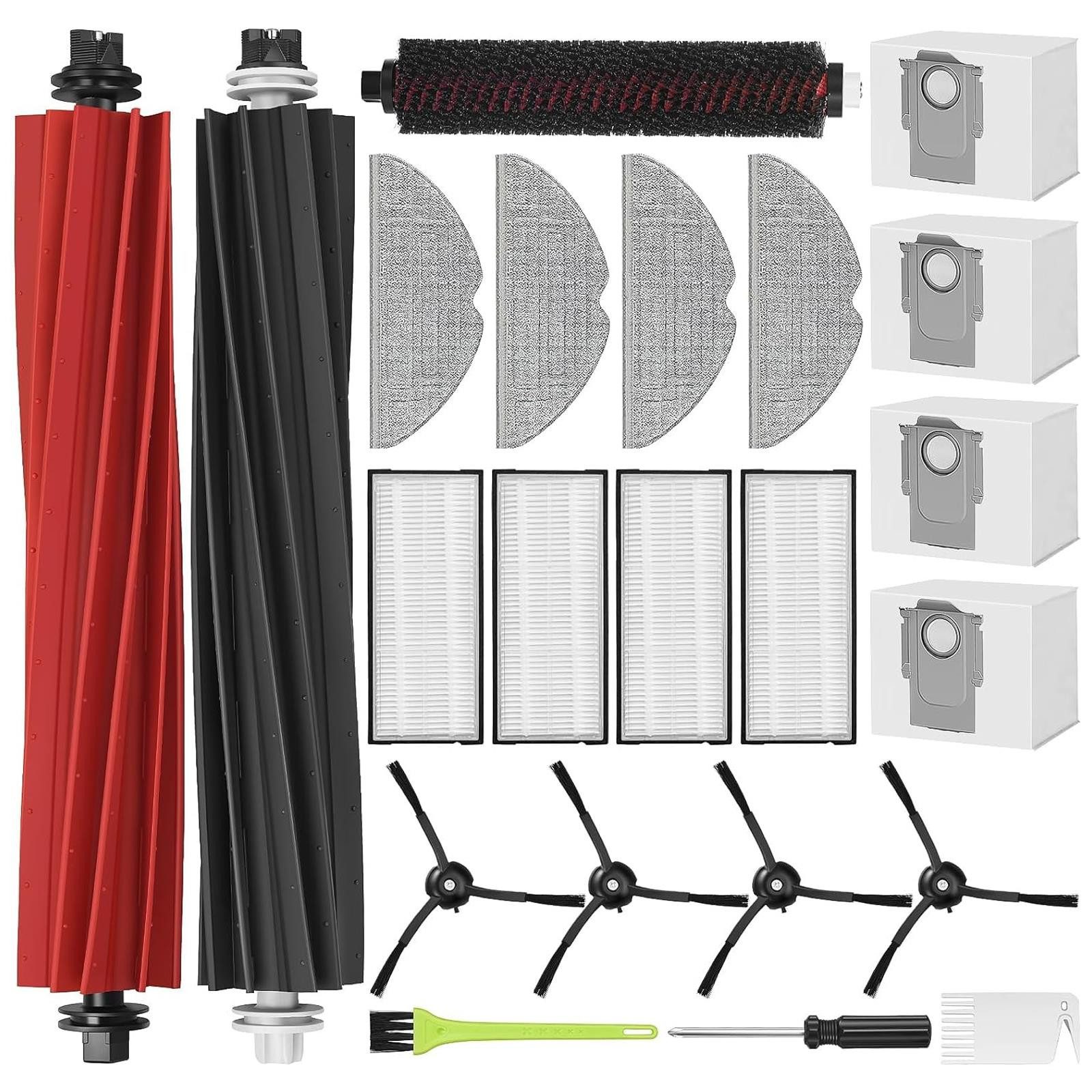 VERCO Reinigungsbürsten-Set Reinigungskit für Roborock, S8, S8 Plus, S8 Pro Ultra, (22-tlg), Ersatz Teile Set Wartungskit Filter Seitenbürste Zubehör Bürste