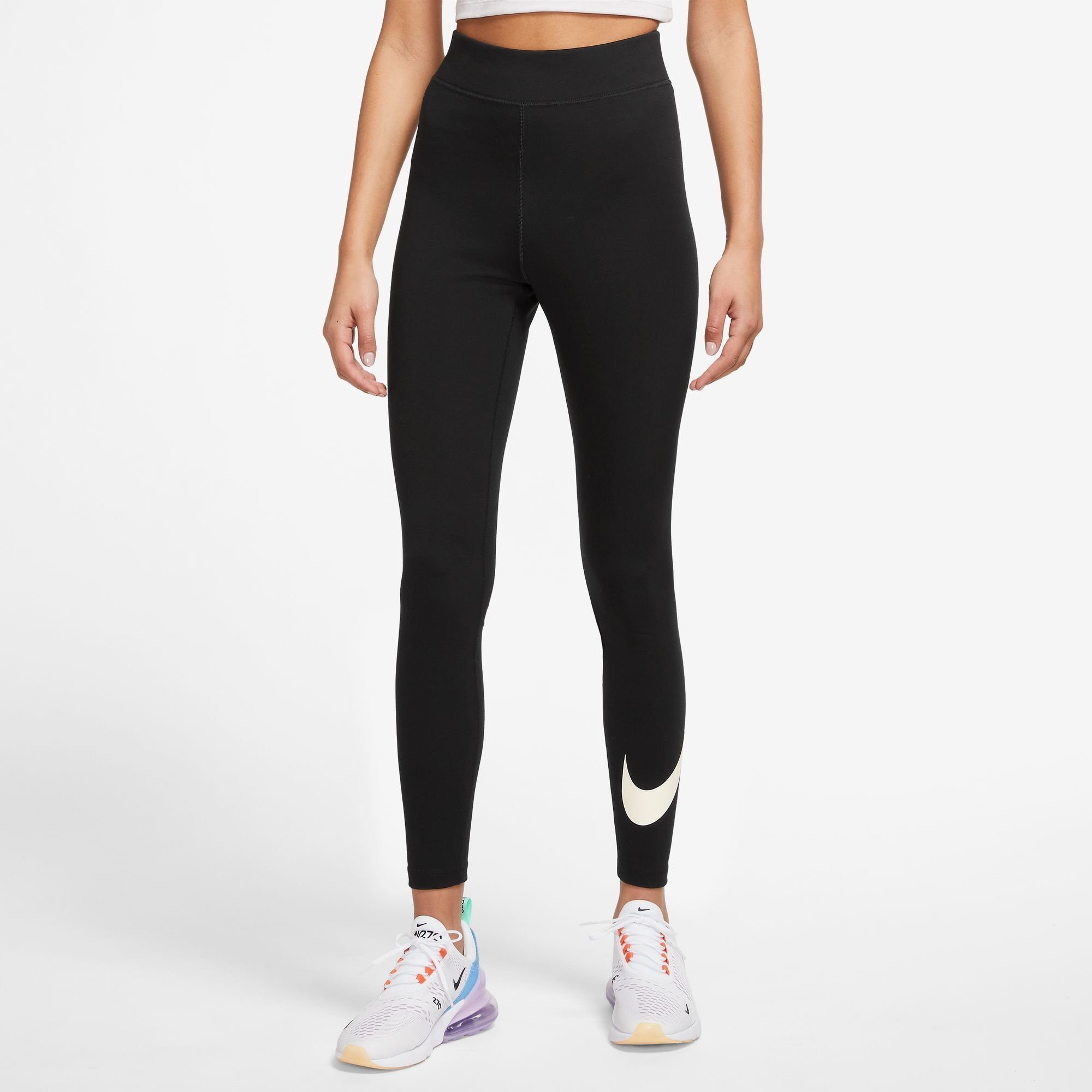 LEGGINGS CLASSICS WOMEN'S HIGH-WAISTED GRAPHIC Sportswear Nike Leggings BLACK/SAIL