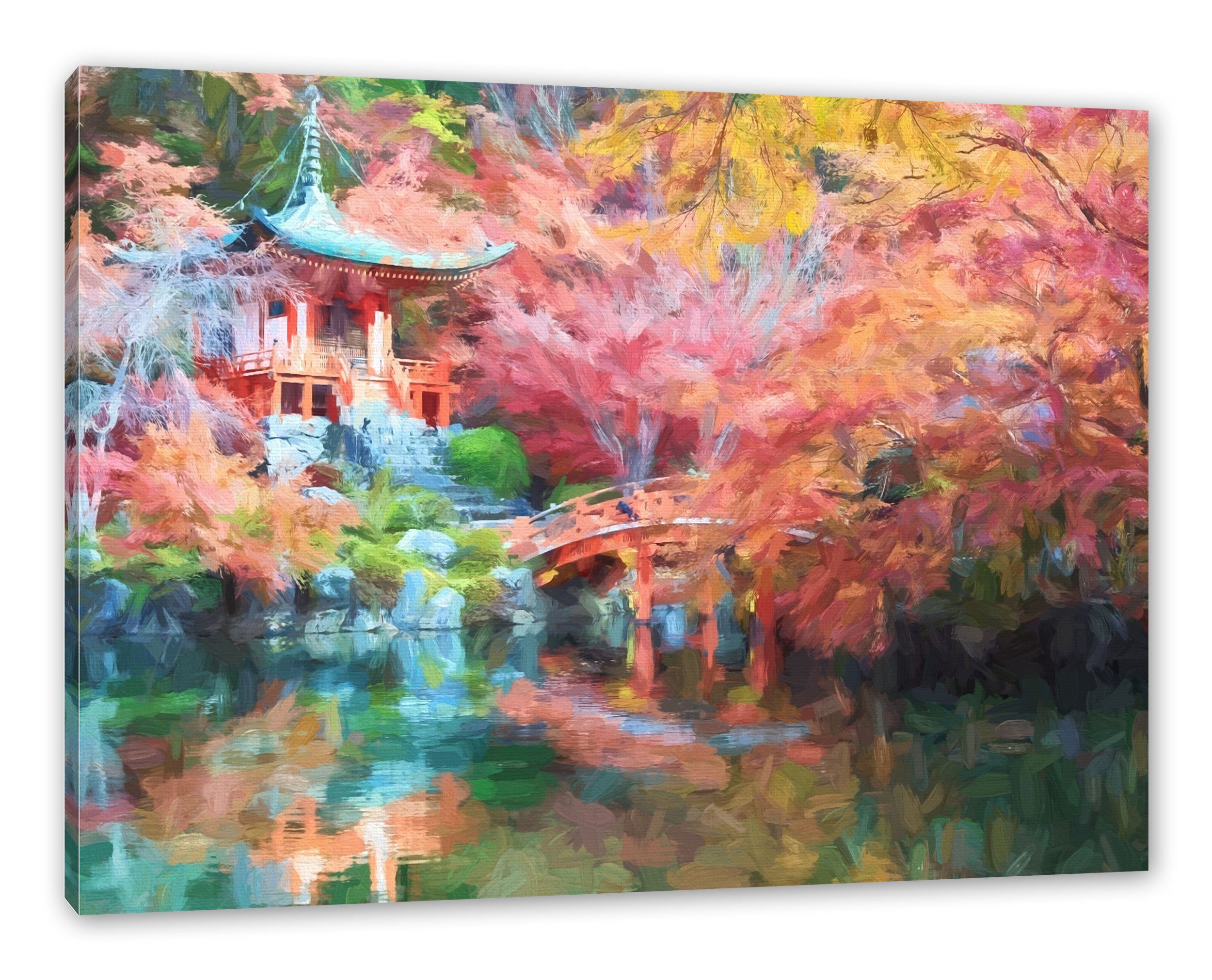 Pixxprint Leinwandbild Zackenaufhänger St), Leinwandbild in (1 inkl. in Japan, Kloster fertig Japan bespannt, Kloster