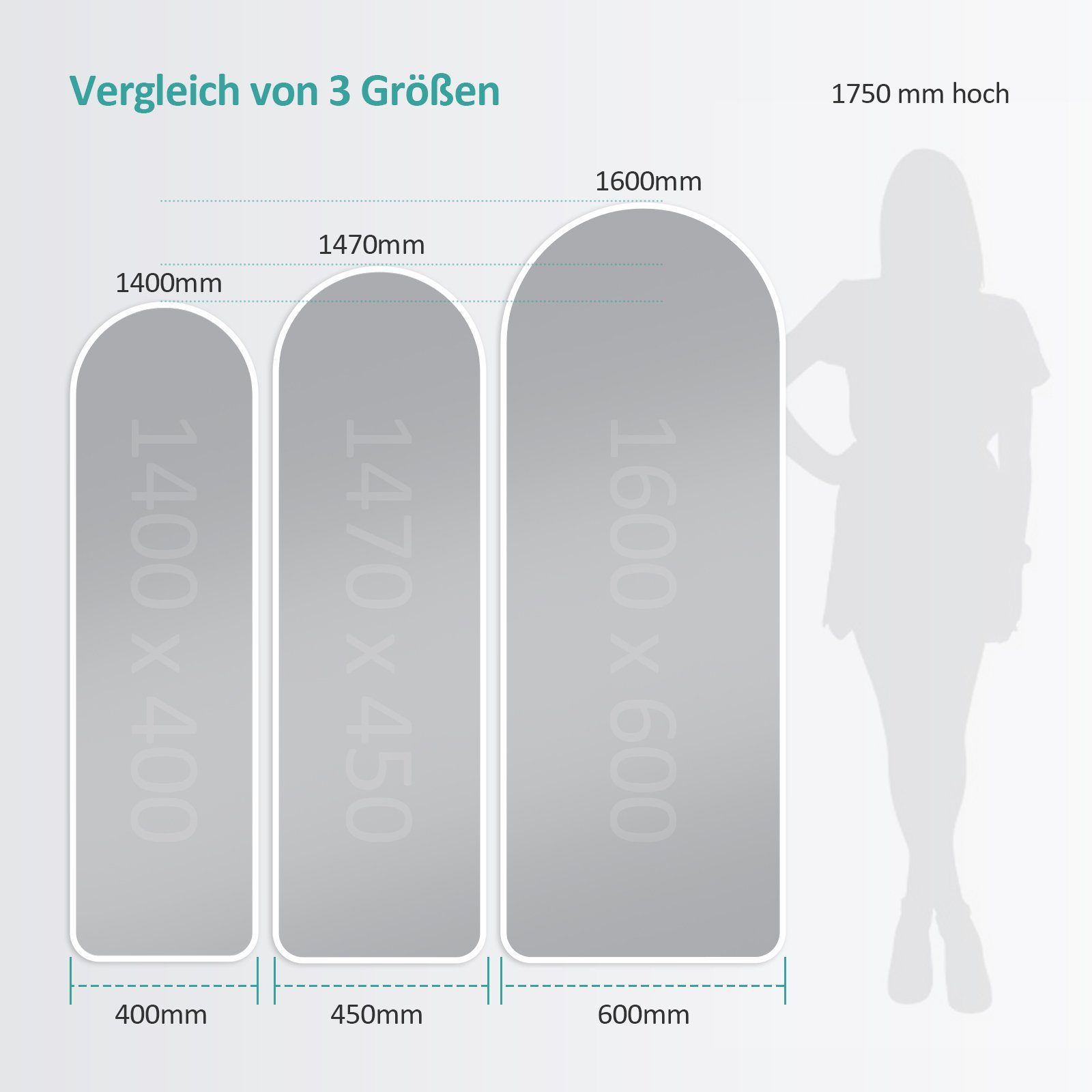 und Aufenthalt Standspiegel mit EMKE Rahmen für Ankleidezimmer Weiß Wohn-,Schlaf-, Ganzkörperspiegel aus Bogen Aluminiumlegierung, Standspiegel