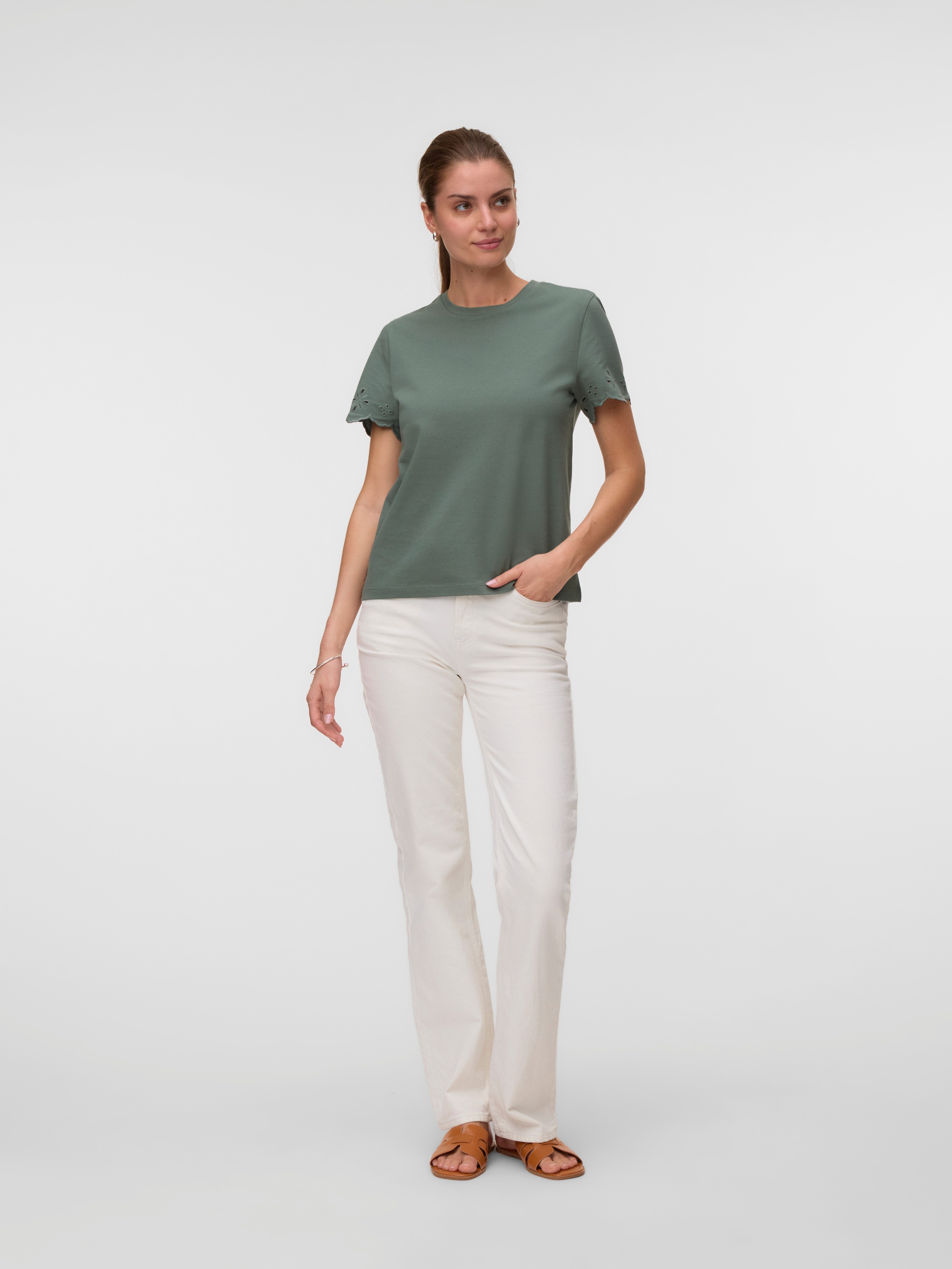 Vero Moda Kurzarmshirt VMLOUISE SS TOP JRS Baumwolle, regular fit – Bild 5 von 5