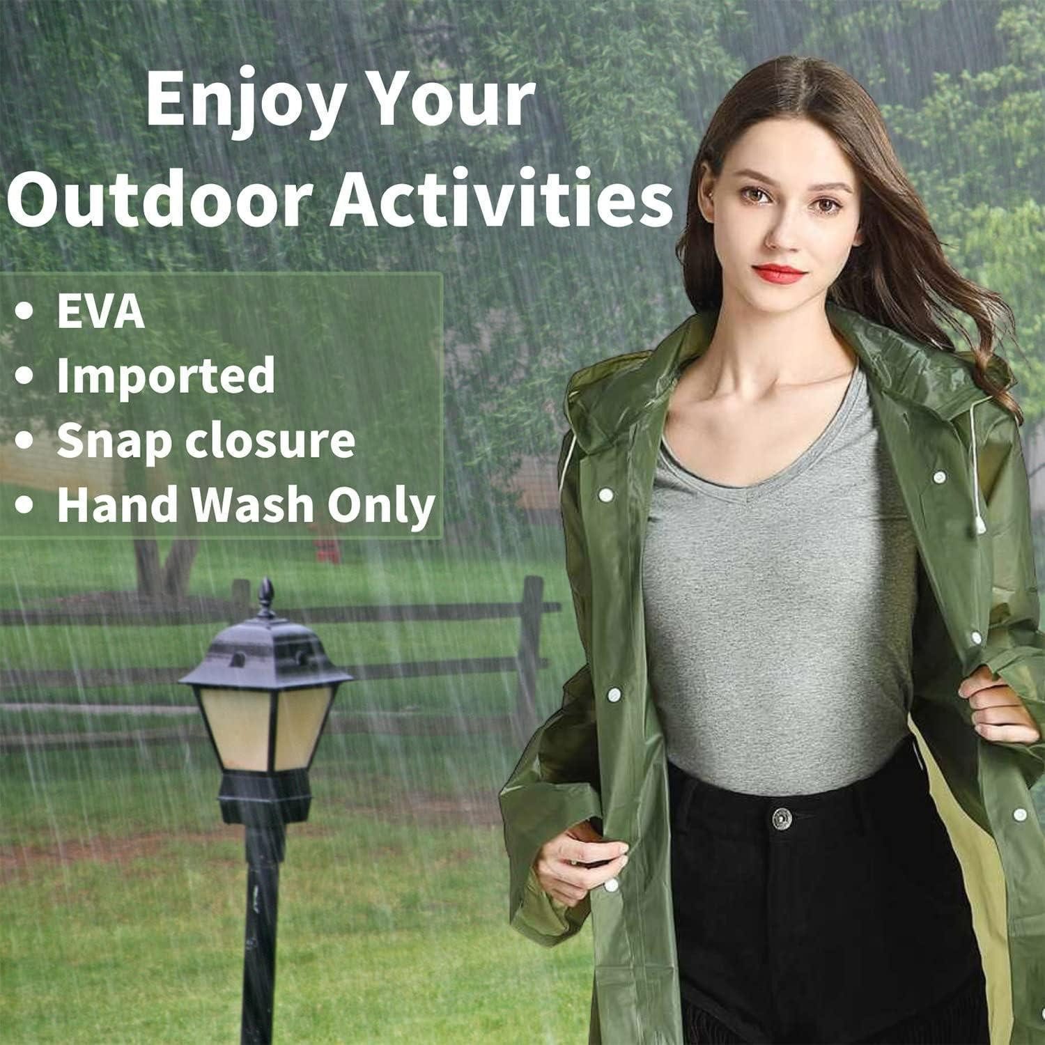 LuxusKollektion Regenmantel Regenponcho Wasserdicht Wiederverwendbar 2 L-5XL Große Größen Olivgrün
