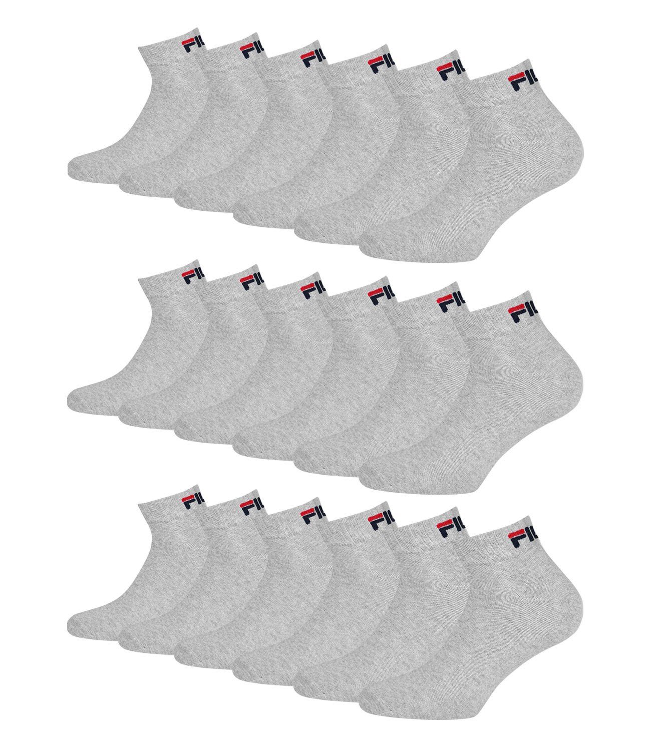 Fila Sportsocken Quarter Socken (9-Paar) mit weichem Rippbündchen 400 grey