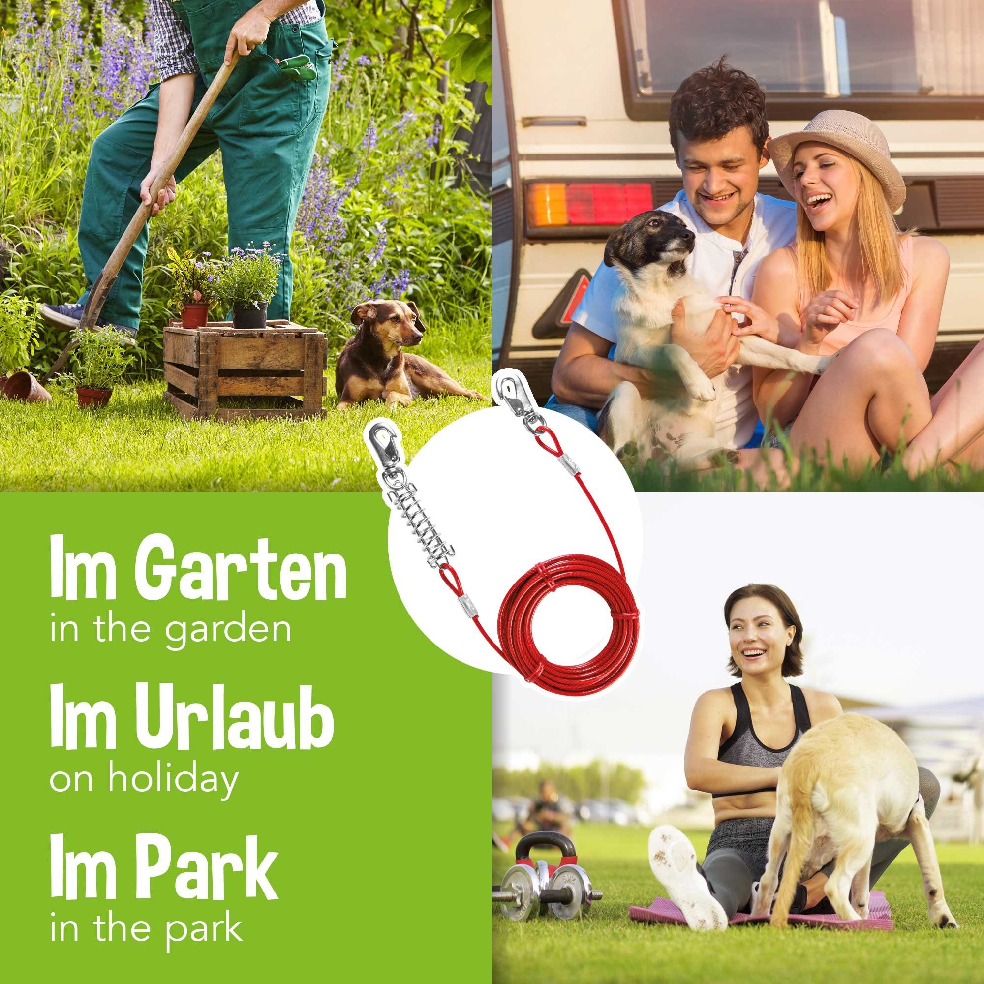 TRIXIE Hofleine Bully - Auslaufleine, venylbeschichteten, beiß- und reißfesten Spe­zial­draht, (1-tlg), Beissfest