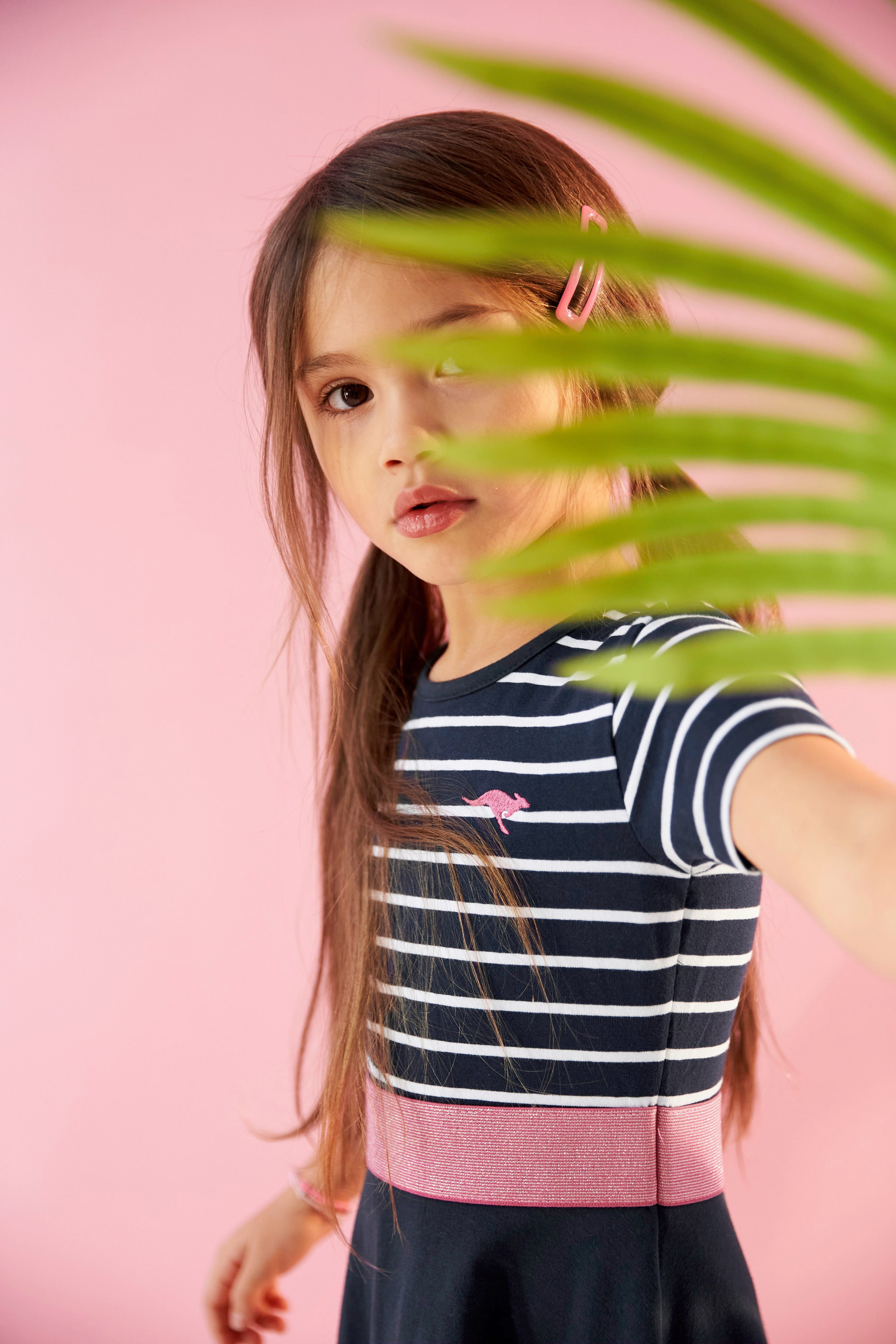 KangaROOS Jerseykleid für kleine Mädchen kniefrei, aus Jersey, kurzärmelig
