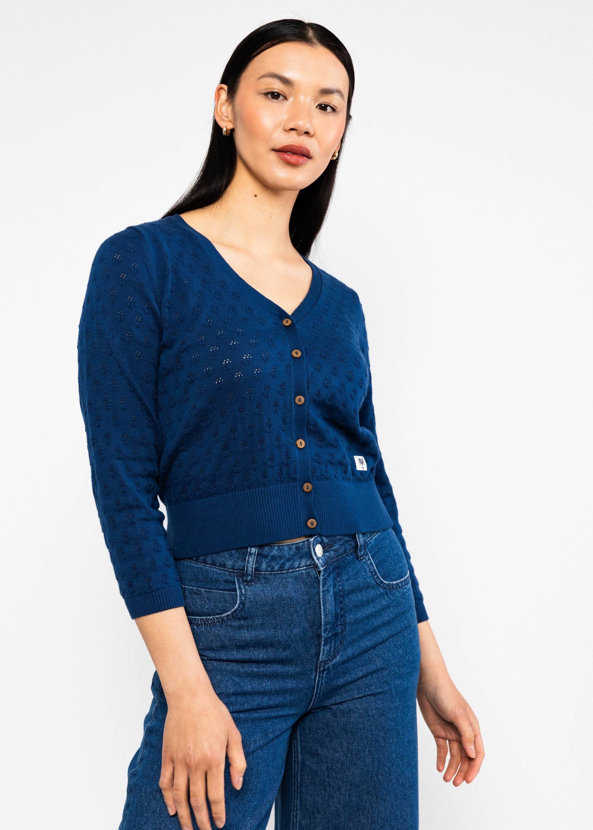 Blutsgeschwister Strickjacke - Strickcardigan Damen Baumwolle - Ajour Lochm günstig online kaufen
