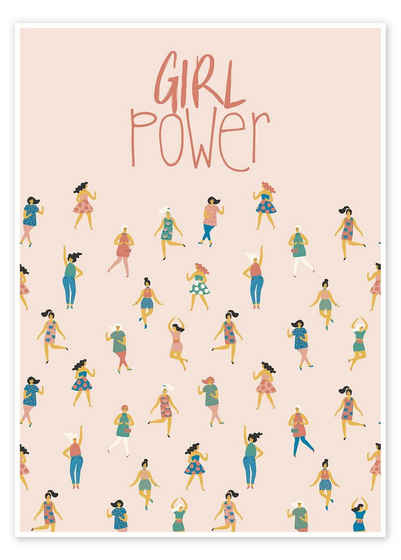 Posterlounge Poster Editors Choice, Girl Power, Jugendzimmer Illustration