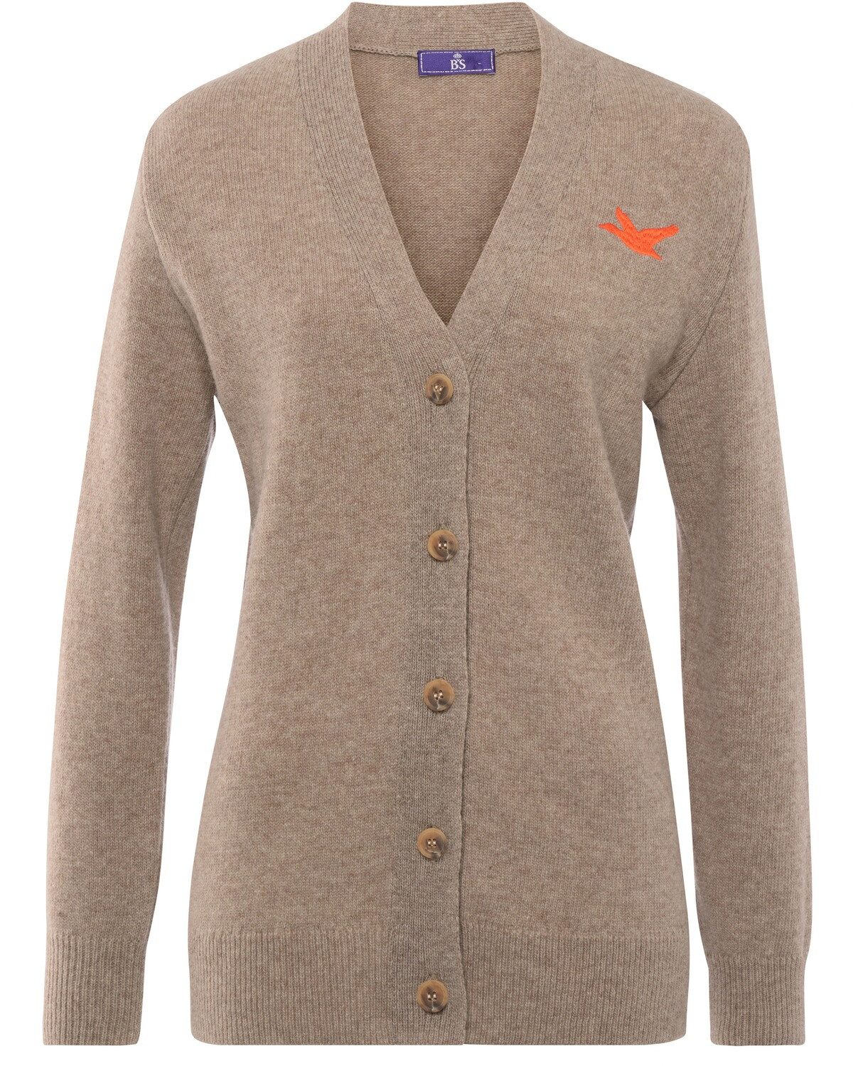 Strickjacke Strick-Cardigan Flugentenmotiv