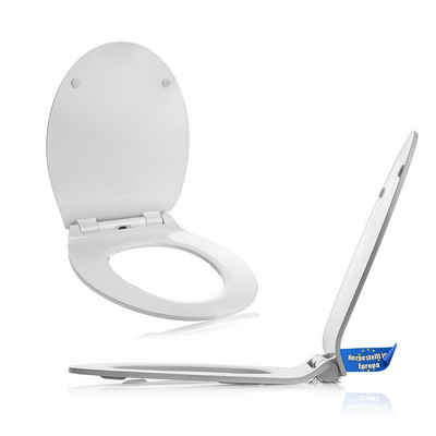BigDean WC-Sitz Toilettendeckel mit Absenkautomatik Slim Line oval antibakterieller WC (1-St)