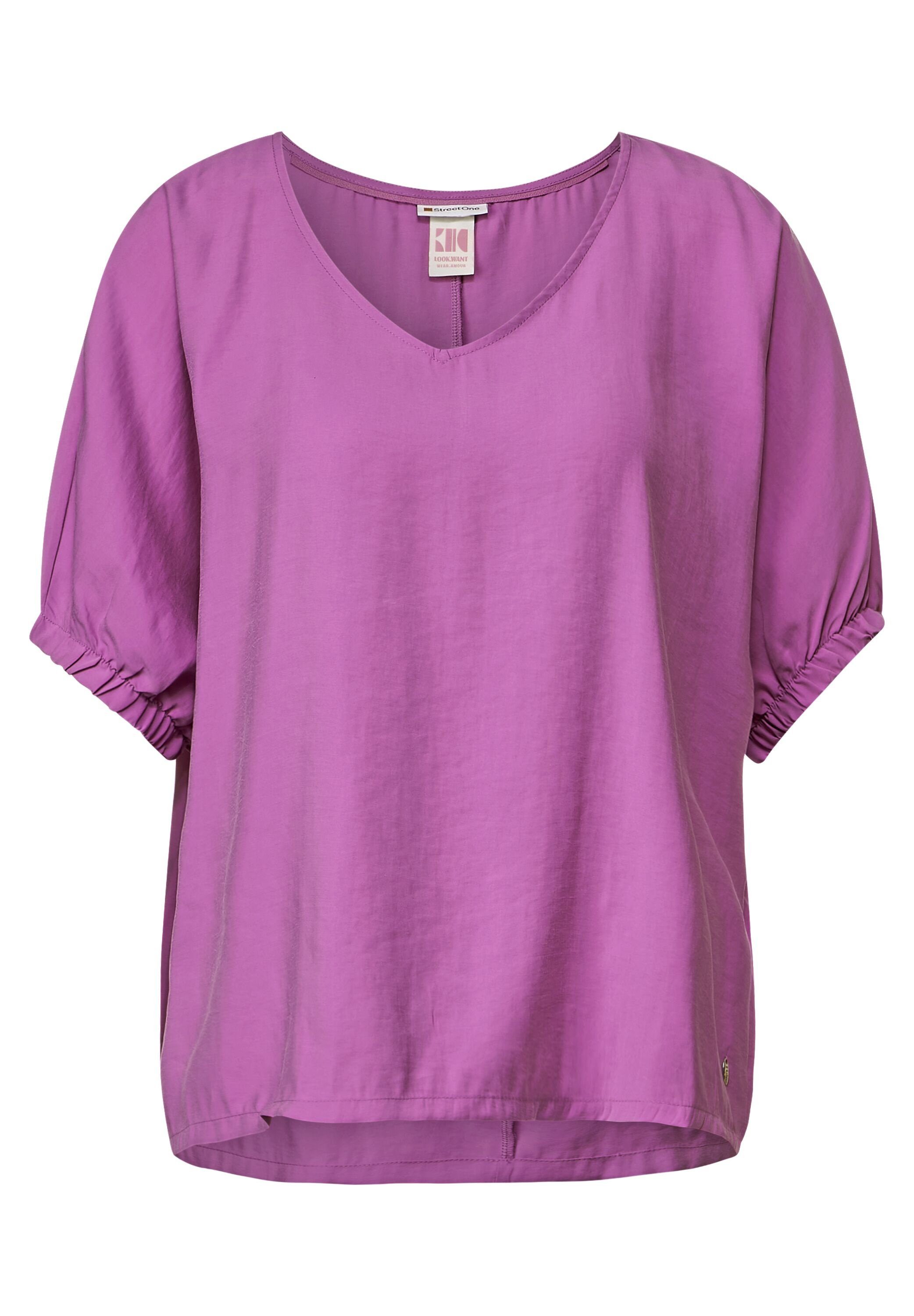 Klassische Bluse Bluse mit gerafftem Halbarm