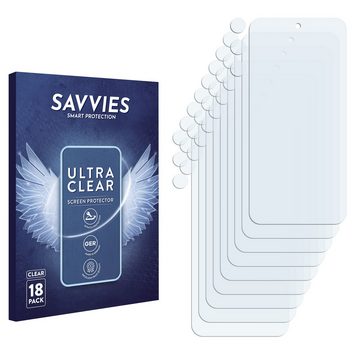 Savvies Schutzfolie für Samsung Galaxy A35 5G (Display+Kamera), Displayschutzfolie, 18 Stück, Folie klar