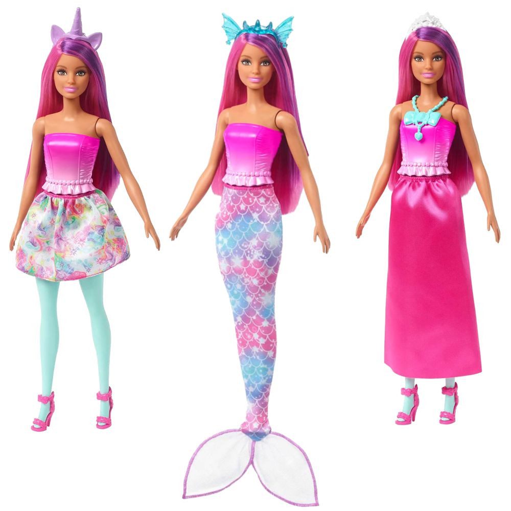 Barbie Anziehpuppe Dreamtopia 3 in 1 Barbie Spiel-Set Puppe & Kleidung Matt günstig online kaufen
