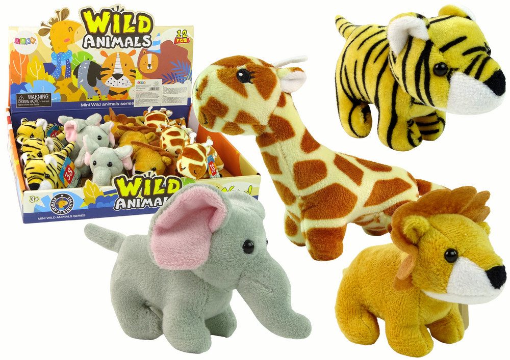 Tierkuscheltier Plüschtiere Mini Stofftiere Tiere Spielzeug Tiger Giraffe Löwe Elefant