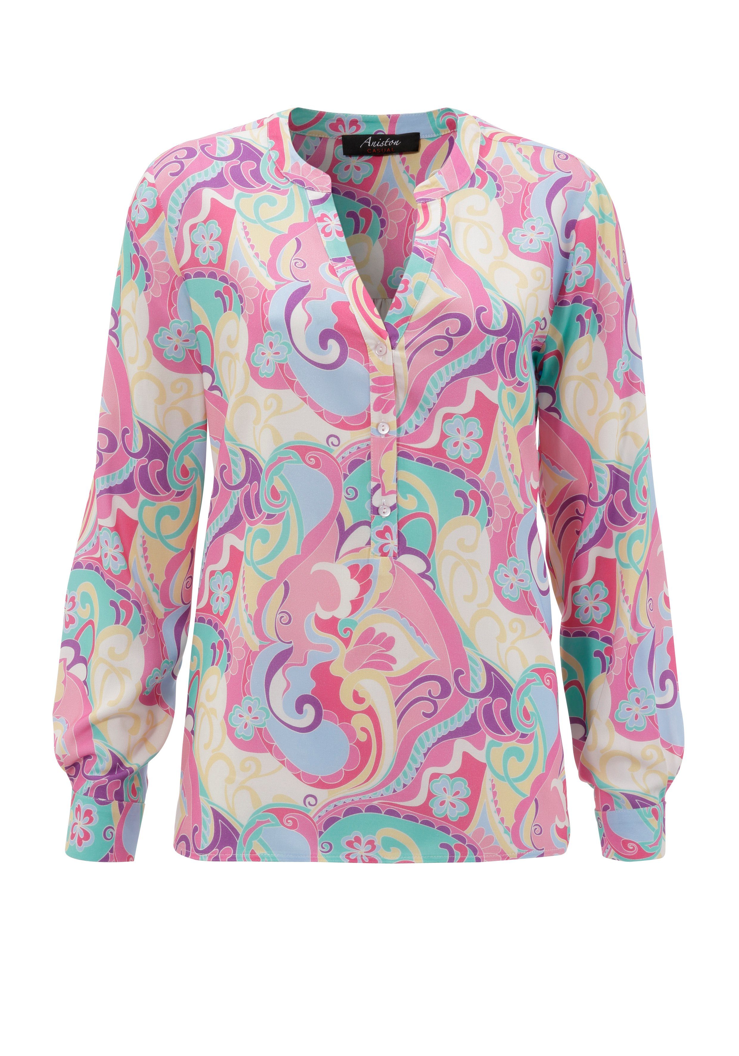 Aniston CASUAL Schlupfbluse mit pastellfarbigem, grafischen Druck. € 47,99