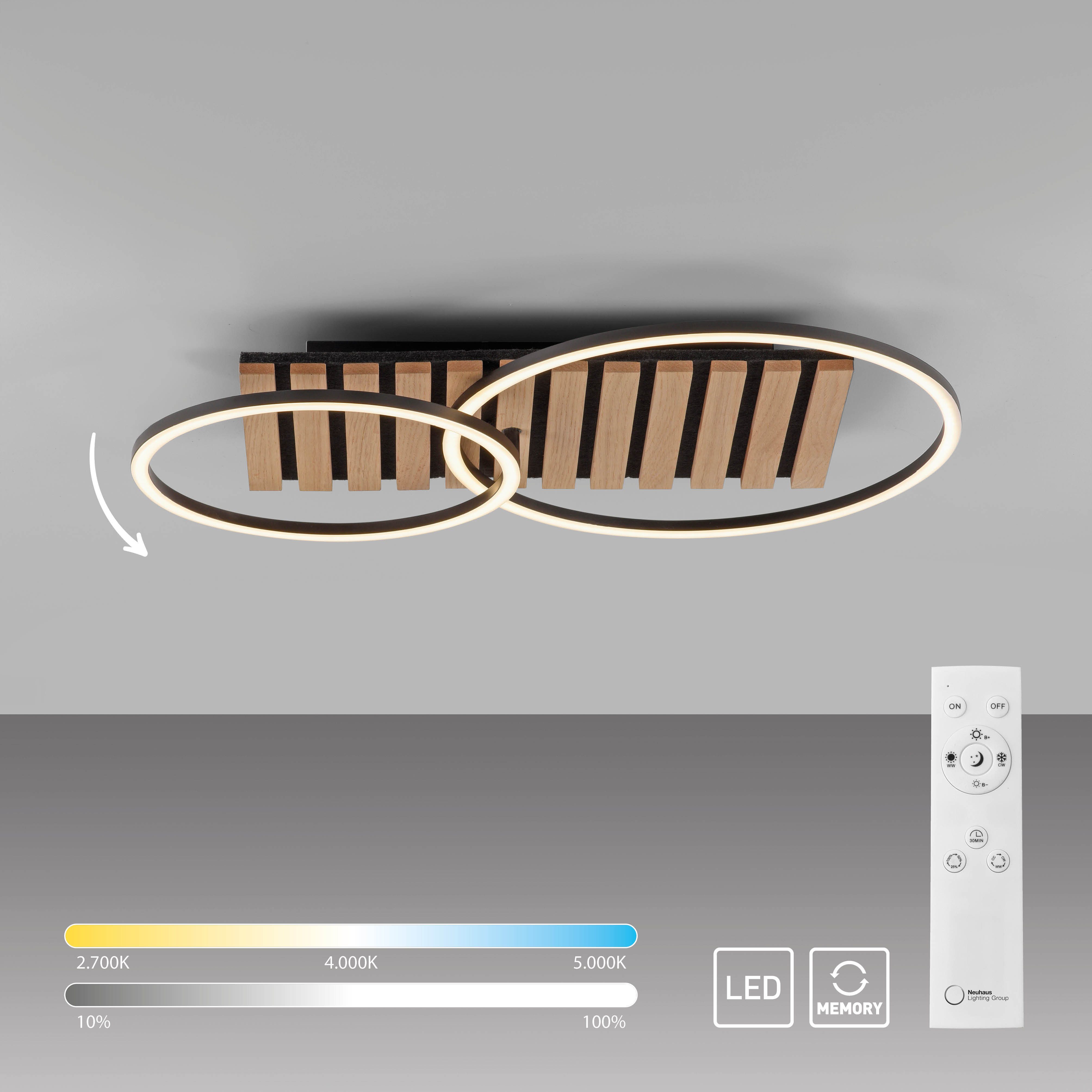 my home Deckenleuchte Unnestad Akustikpaneele, CCT - über Fernbedienung, Di günstig online kaufen