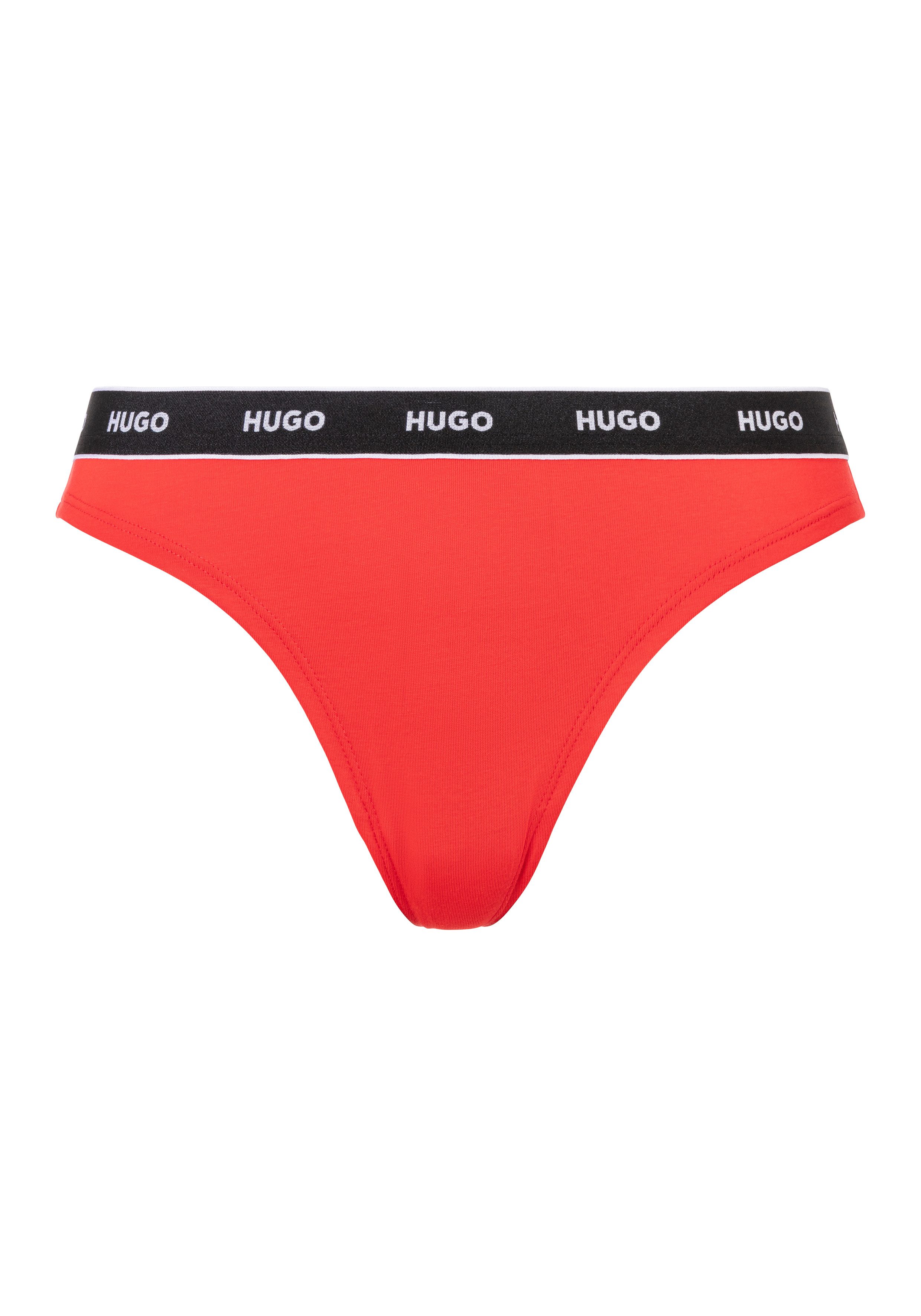 HUGO T-String TRIPLET THONG STRIPE (Packung, 3-St., 3) mit Logoschriftzug auf dem Bund