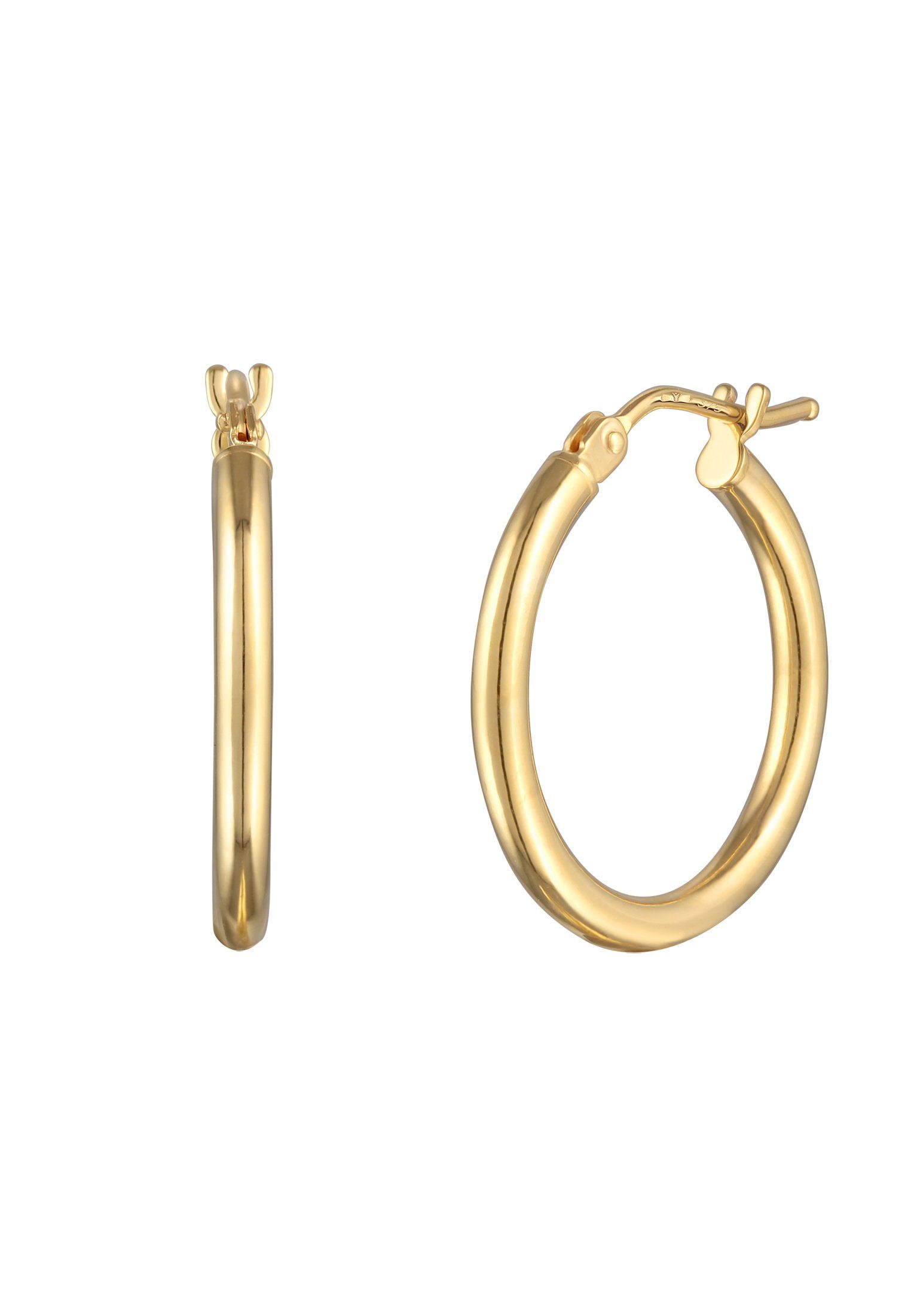 Elli Premium Paar Creolen Creolen Basic Bügelverschluss 375er Gelbgold günstig online kaufen