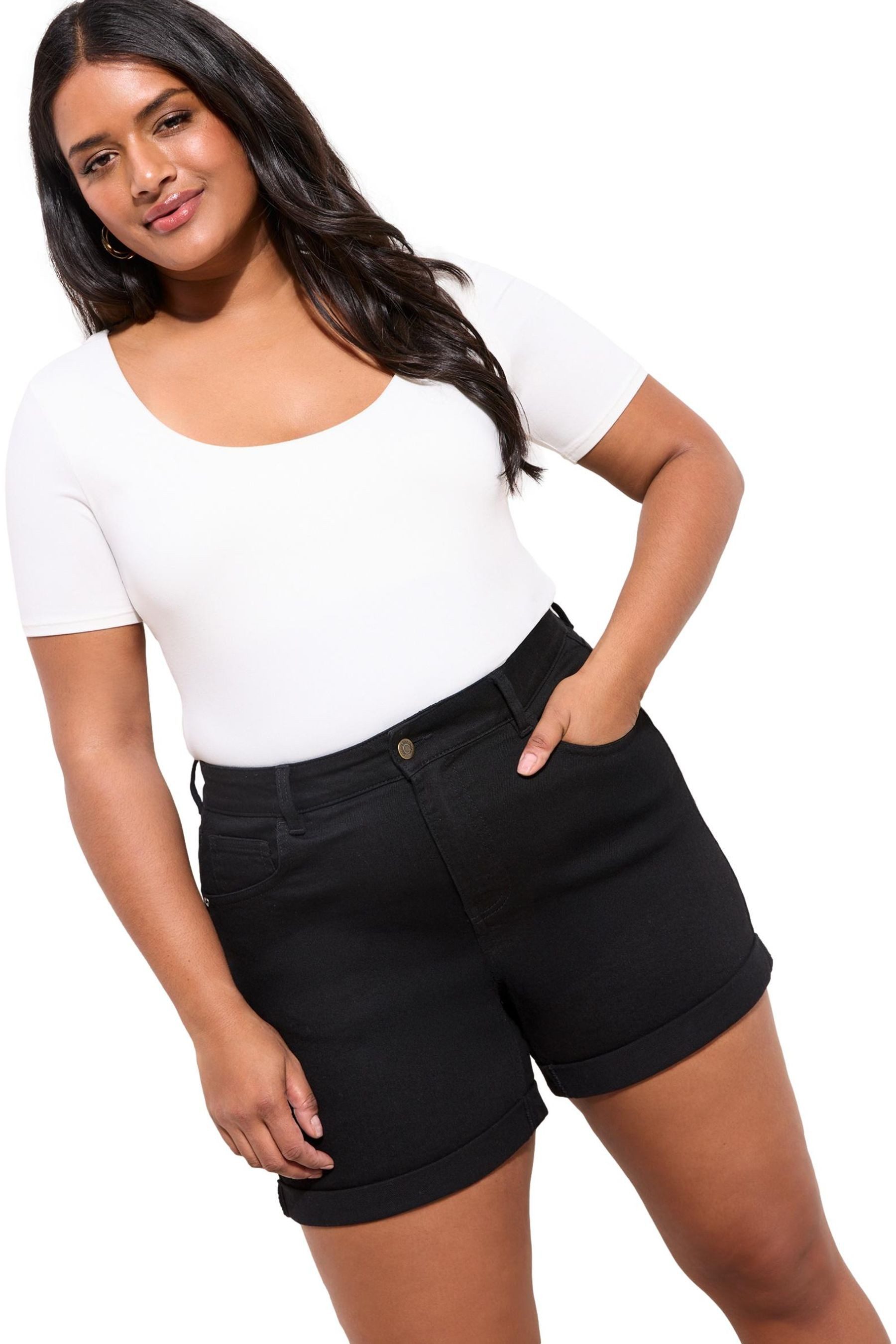 Jeansshorts Friends Like These Boyfriend-Jeansshorts, Curve