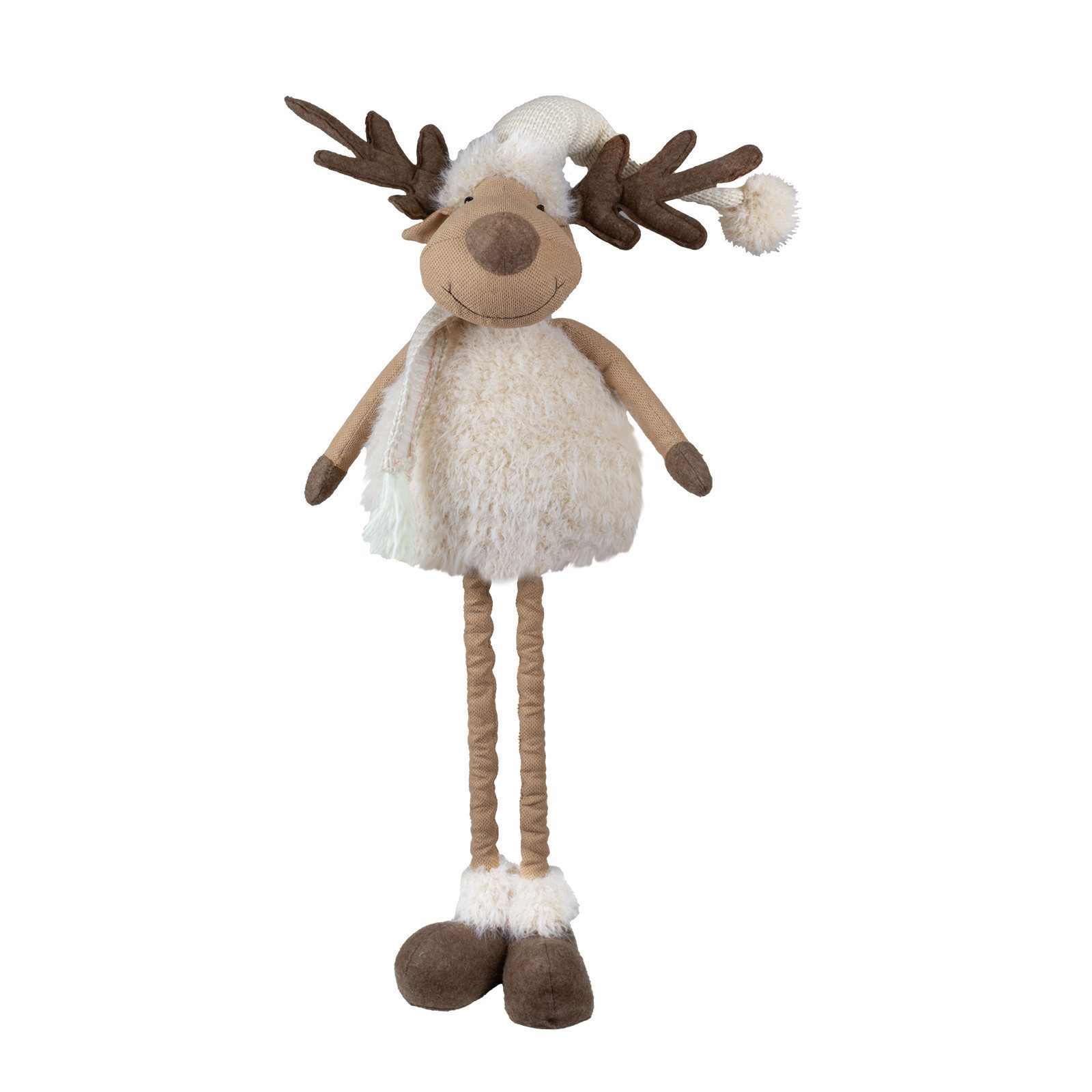 Christmas Paradise Weihnachtsfigur Elch ausziehbar 43-67cm (71-92cm) (1 St., Dekofigur), Rentier mit Teleskopbeinen, Weihnachtsdeko Beige