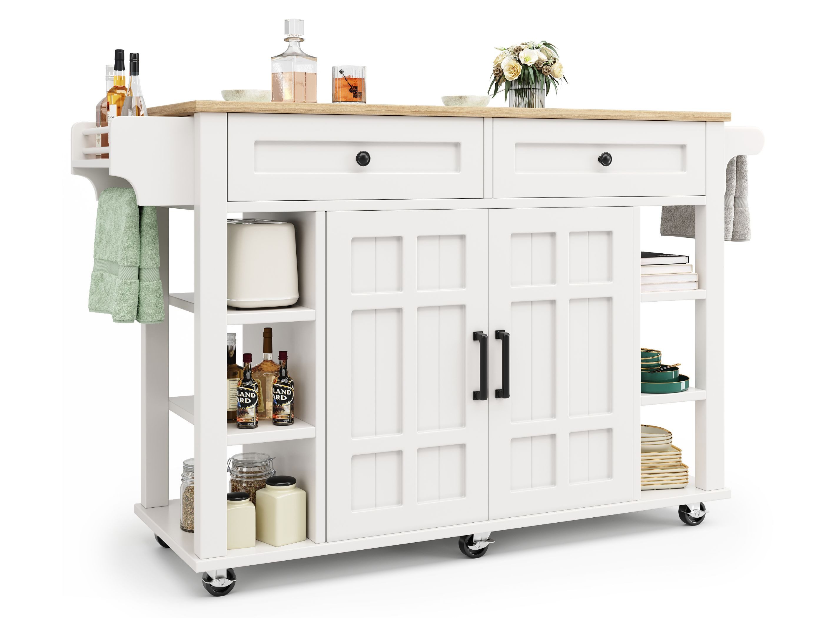 SeedWave Kücheninsel mit klappbarer 65 cm Arbeitsplatte, günstig online kaufen
