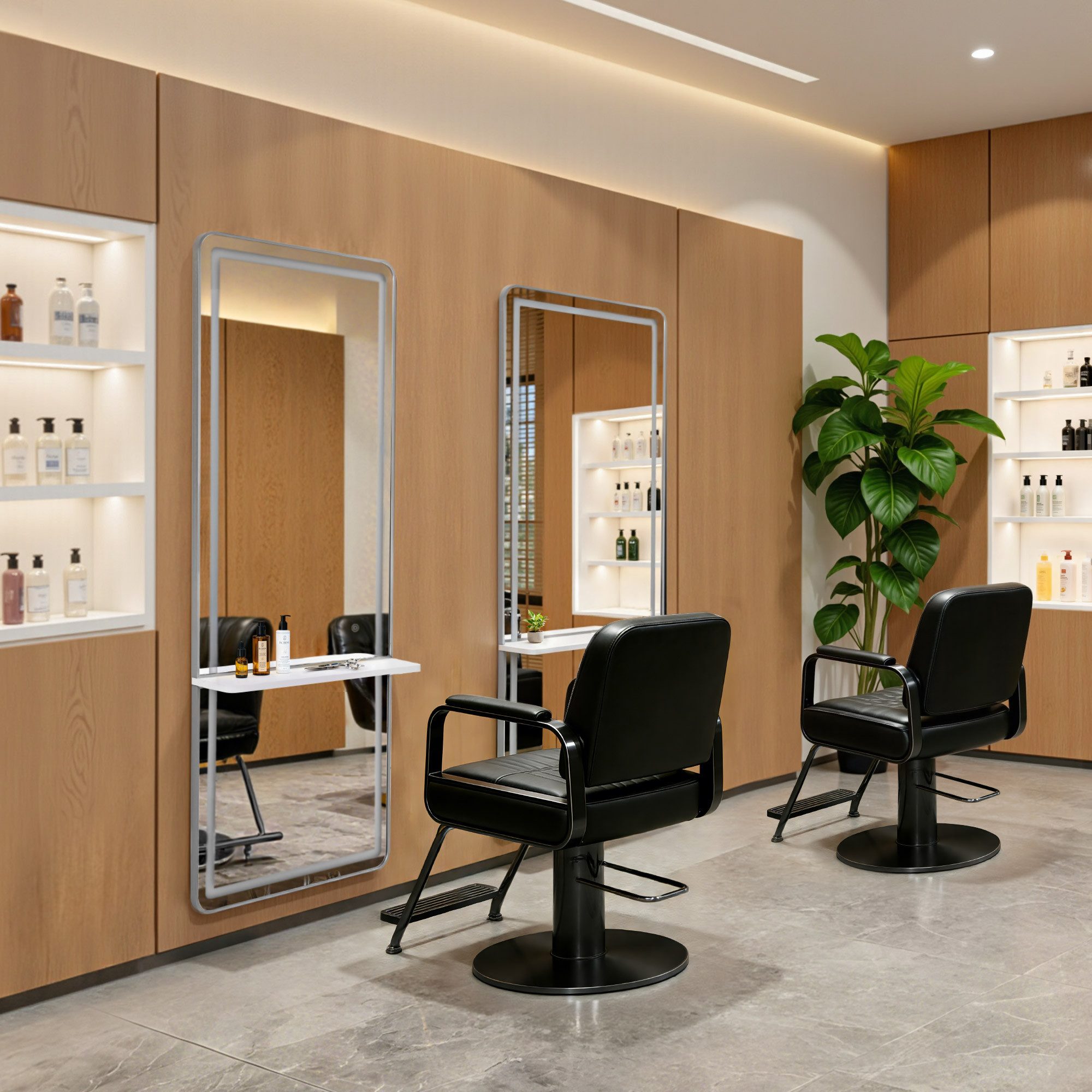 Barberpub Wandspiegel BarberPub Wandspiegel mit Beleuchtung, Ganzkörperspiegel J6270/J6271, mit Aluminiumrahmen, Touch-Schalter, 3 Lichtfarben Dimmbar