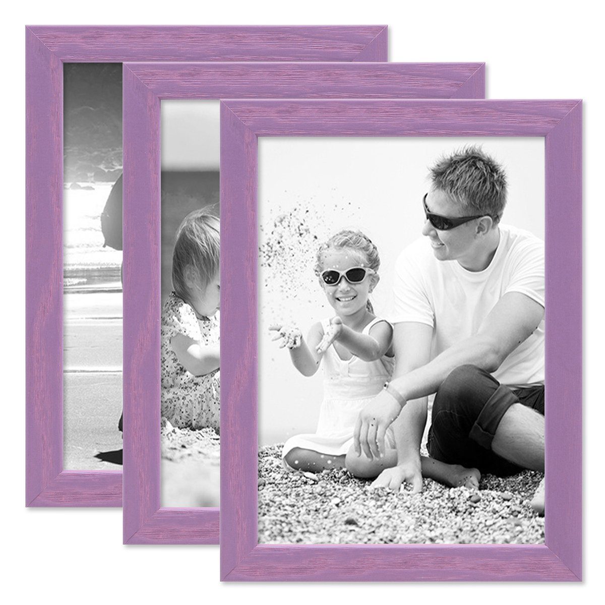 PHOTOLINI Bilderrahmen 3er Set Massivholz-Rahmen - günstig online kaufen