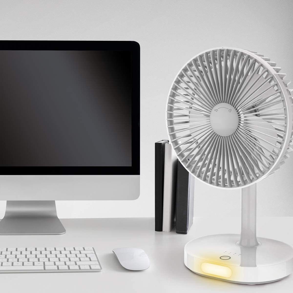 Platinet Tischventilator Tischventilator mit LED-Beleuchtung 3000mAh Akku Ventilator 3 Stufe, Eingebaute Nachtlampe Micro-USB-Anschluss – Bild 4 von 4