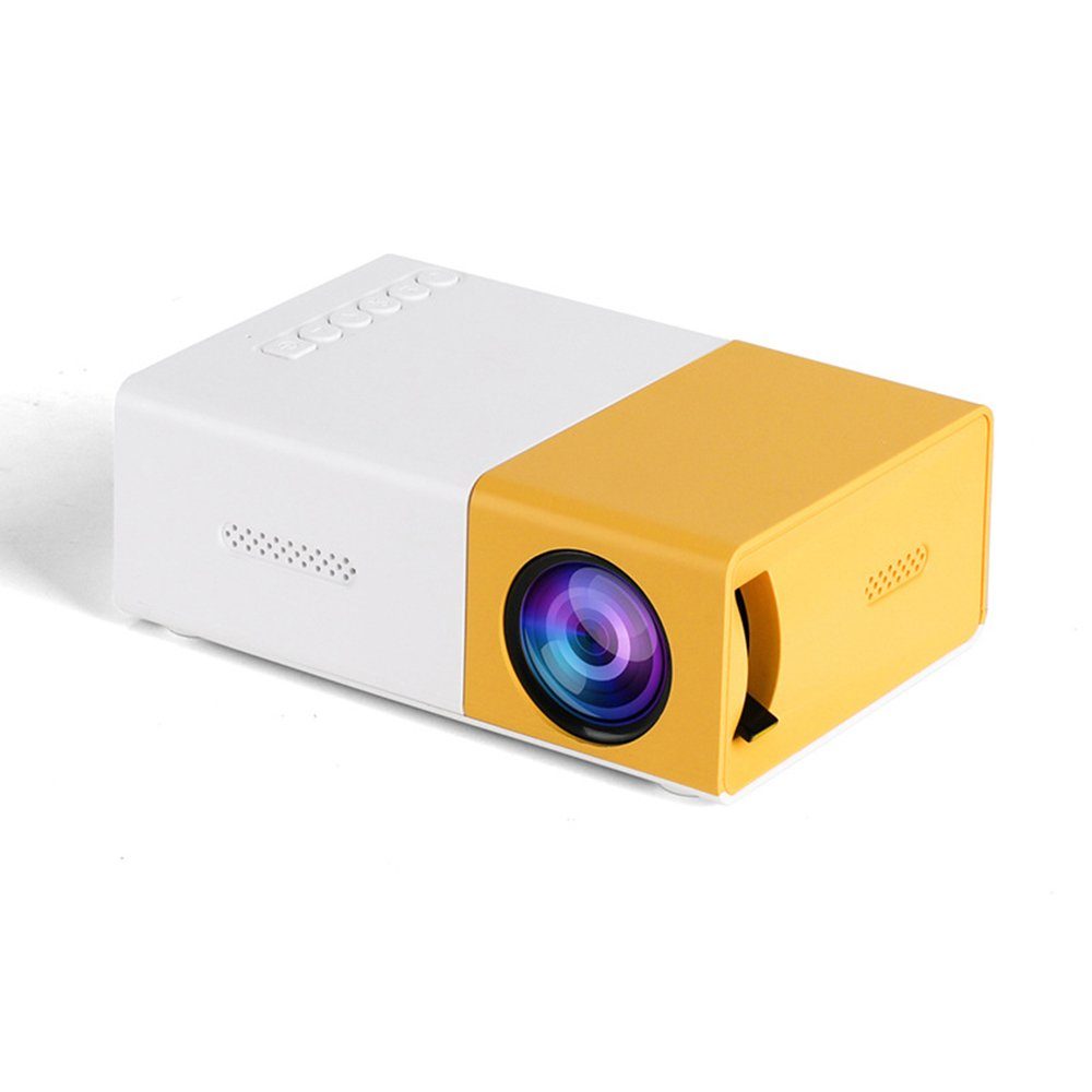 und Filmprojektor Beamer, GelldG Mini Mini-Beamer Pro-Mini-Projektor, gelb 1080p weiß Tragbarer