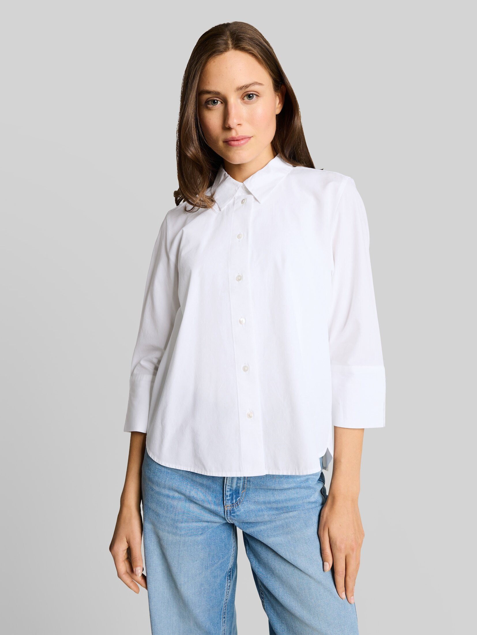 TOM TAILOR Langarmbluse Blusen & Shirts Popeline Hemdbluse mit 3/4-Arm