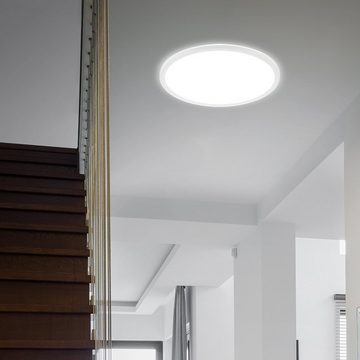 Briloner Leuchten LED Panel 3428-016, 377, LED fest verbaut, Neutralweiß, ultraflach, mit Backlighteffekt, weiß, 48 cm