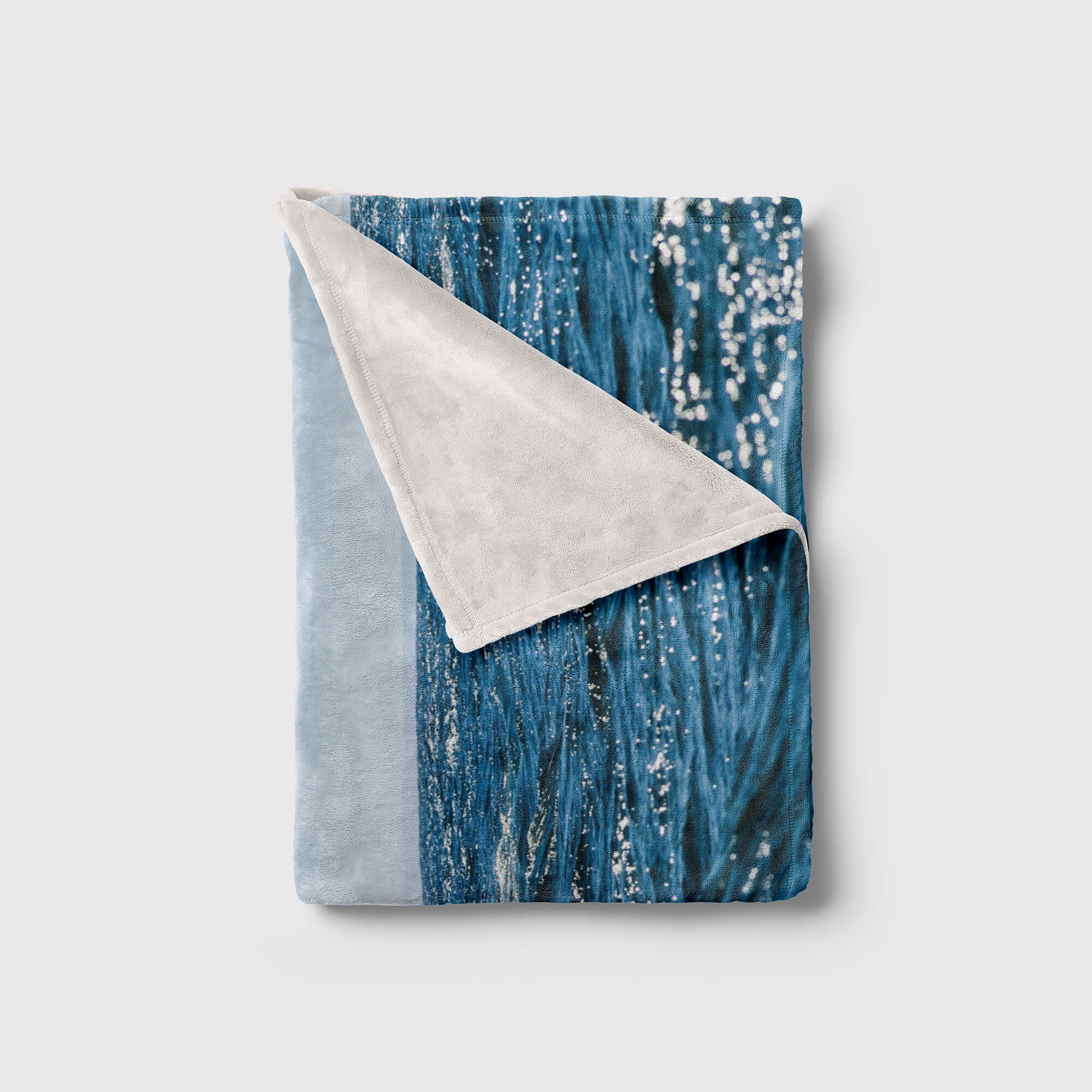 (1-St), Saunatuch Baumwolle-Polyester-Mix mit Art Fotomotiv Ozean Strandhandtuch Handtücher Walflosse Wa, Sinus Kuscheldecke Handtuch Handtuch