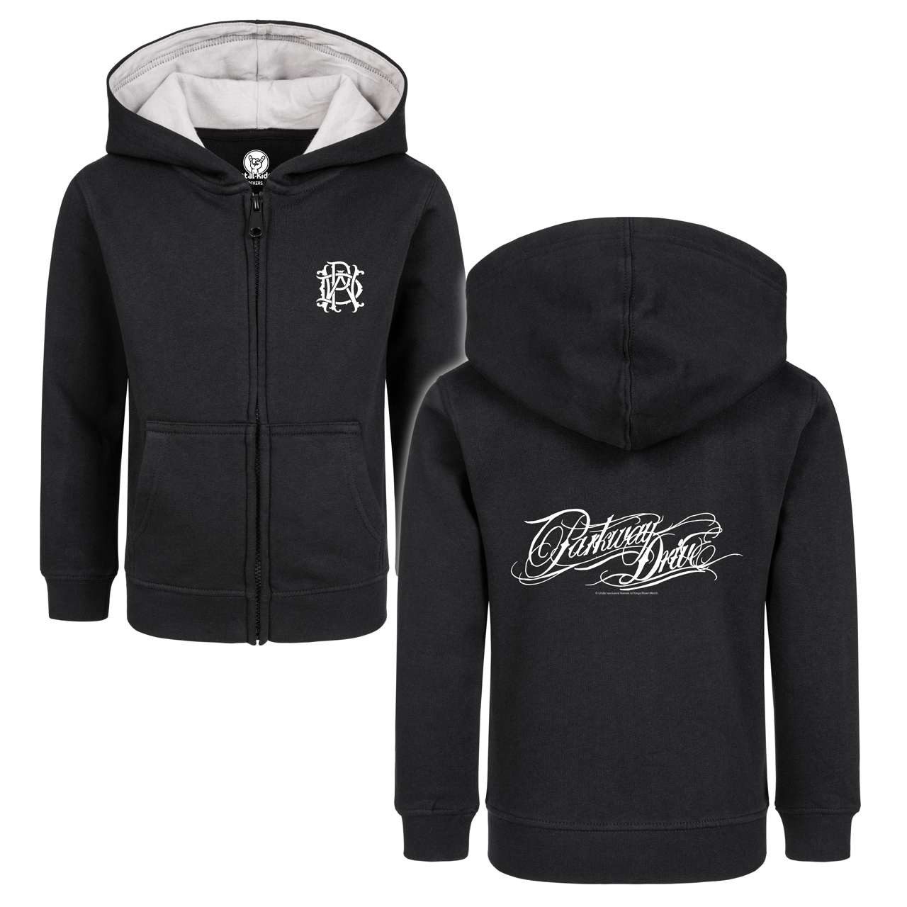 Kapuzensweatjacke mit Parkway Drive (Logo) Aufdruck für Kinder von 2–14 Jahren